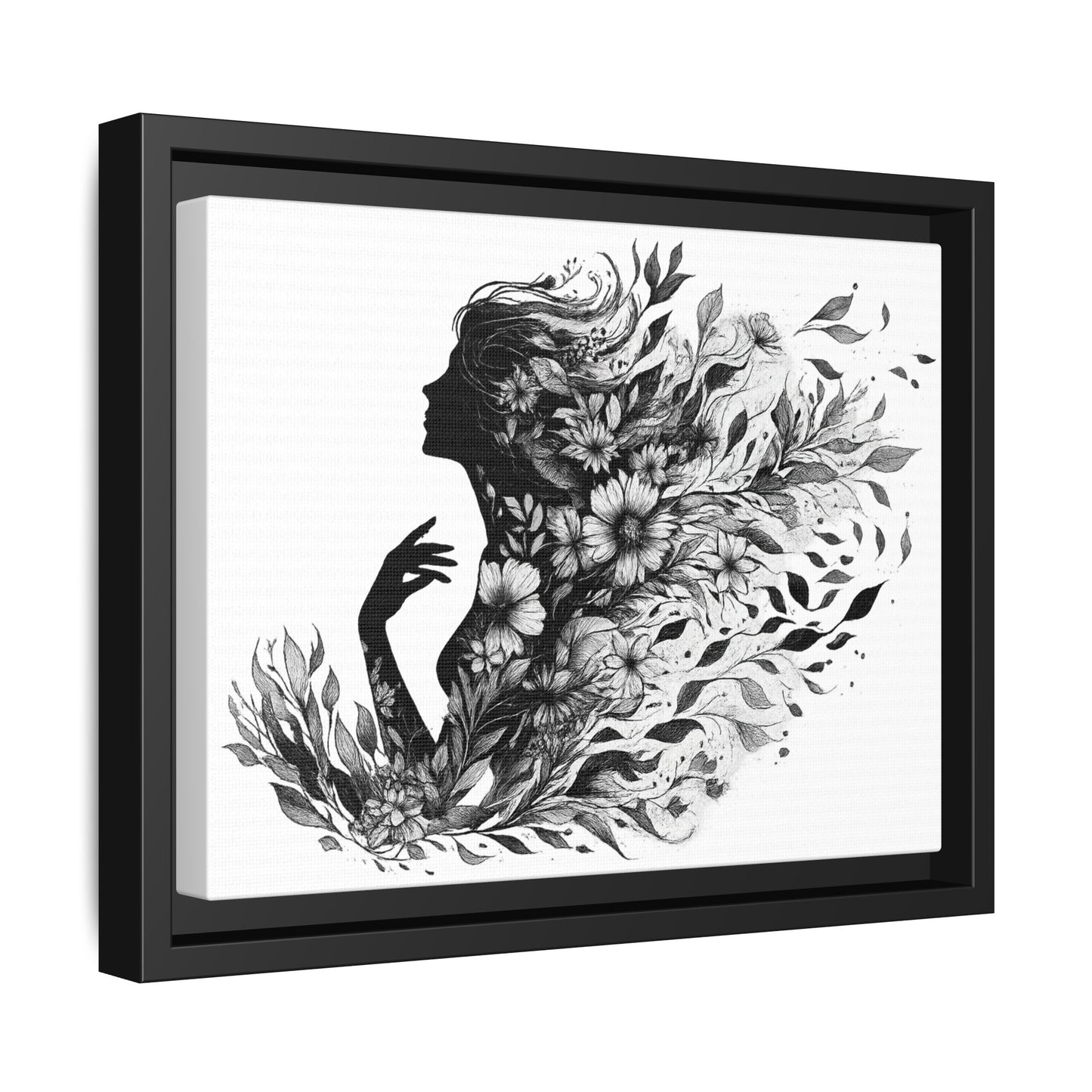 Floral Goddess Silhouette Wall Art 12x9 &14x11