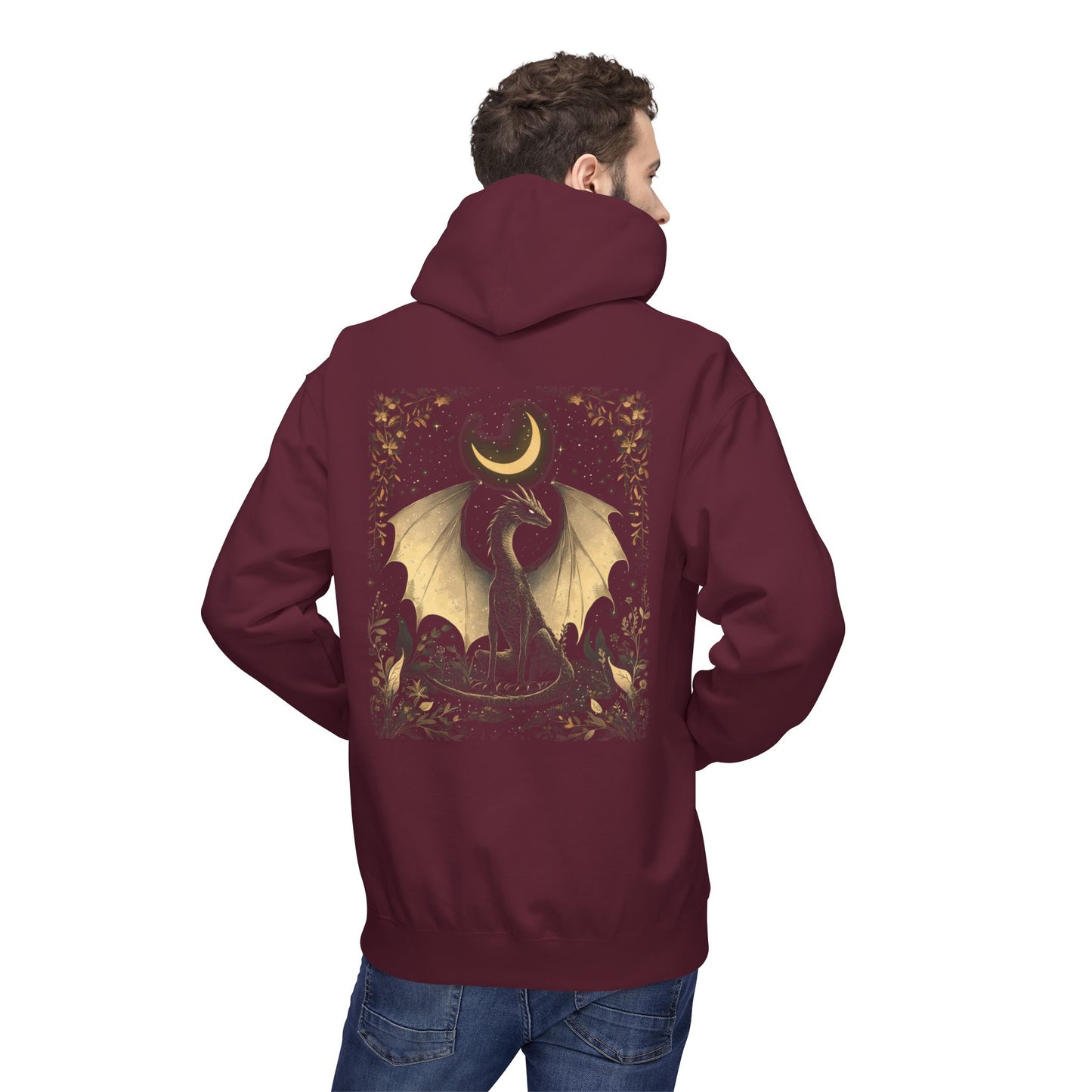 Magical Dragon & Moon Fleece Unisex Pullover