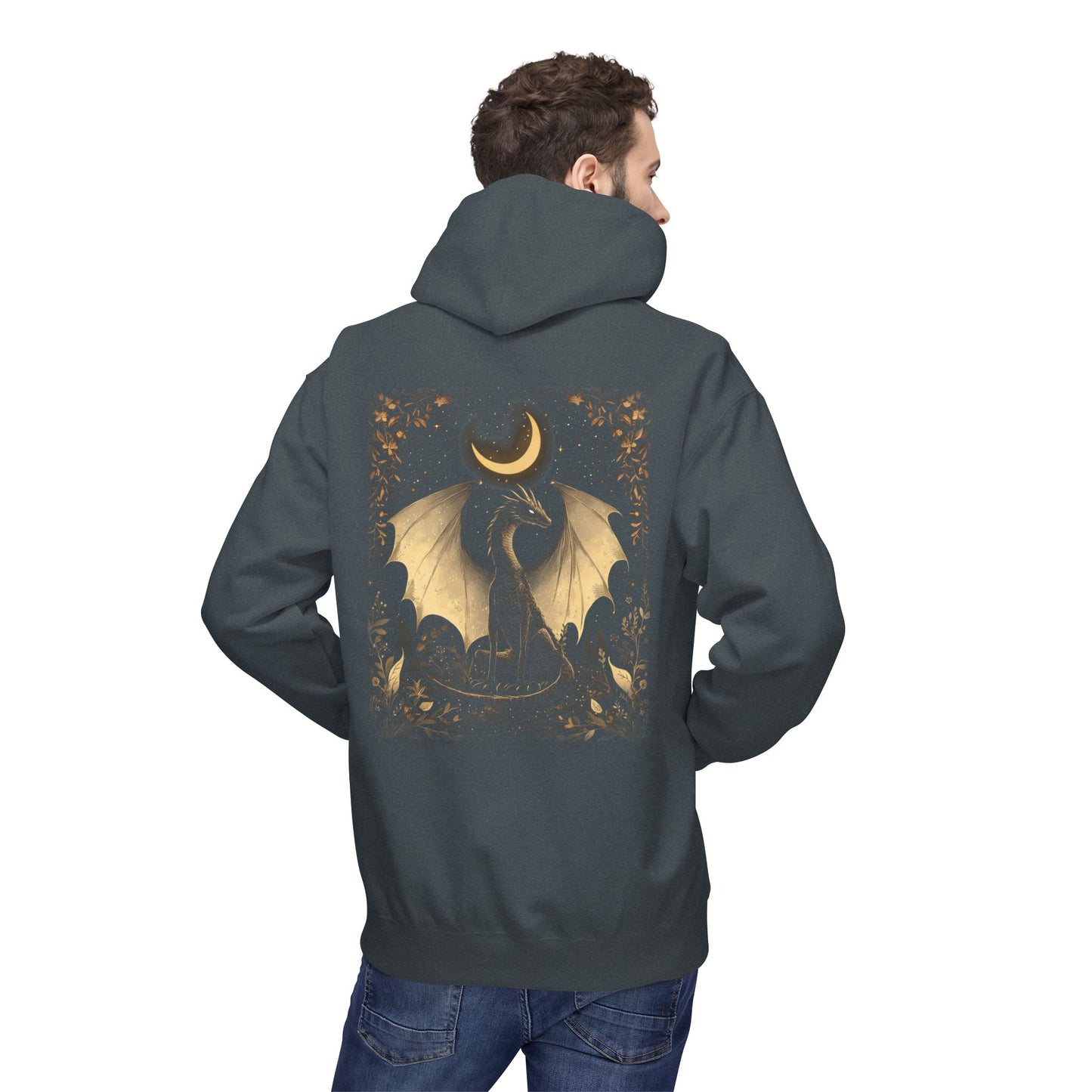 Magical Dragon & Moon Fleece Unisex Pullover