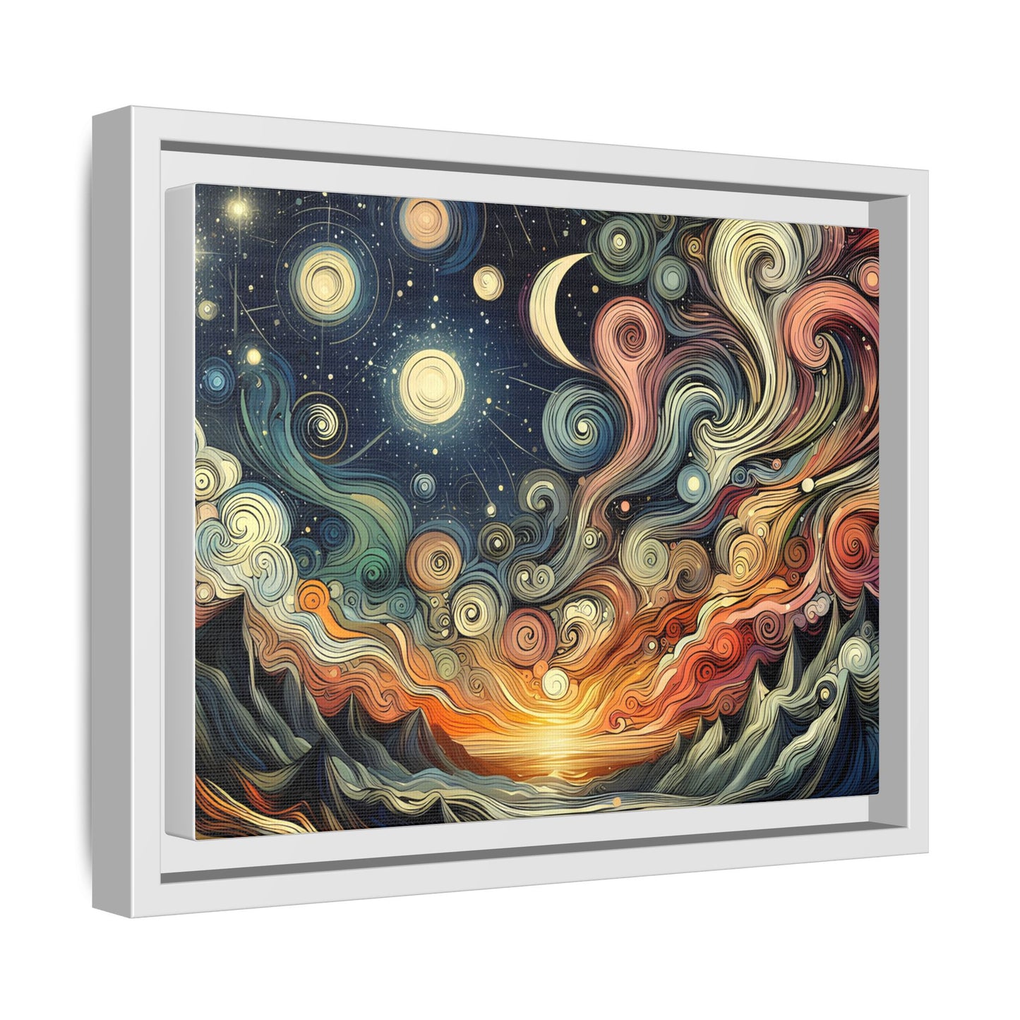 Cosmic Sunset Swirl Canvas Art 12x9 & 14x11