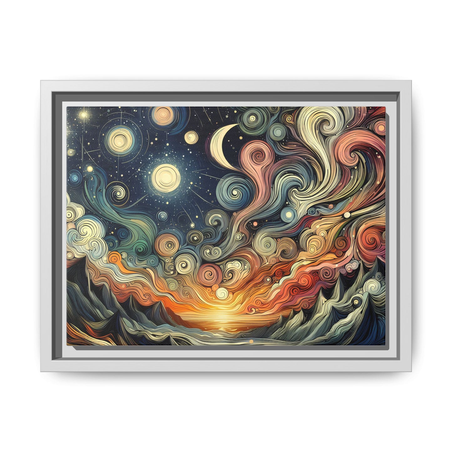Cosmic Sunset Swirl Canvas Art 12x9 & 14x11