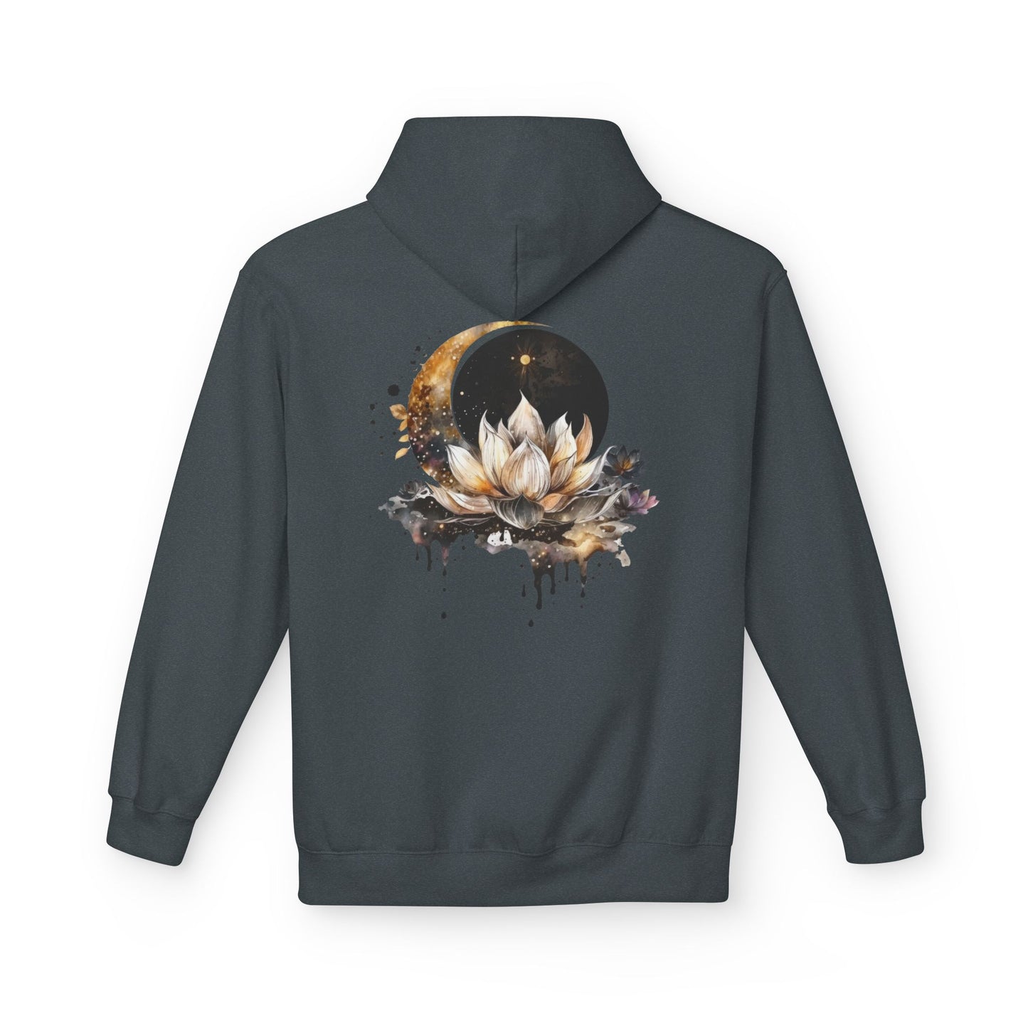 Lotus & Moon Fleece Hoodie – Cozy Unisex Sweatshirt