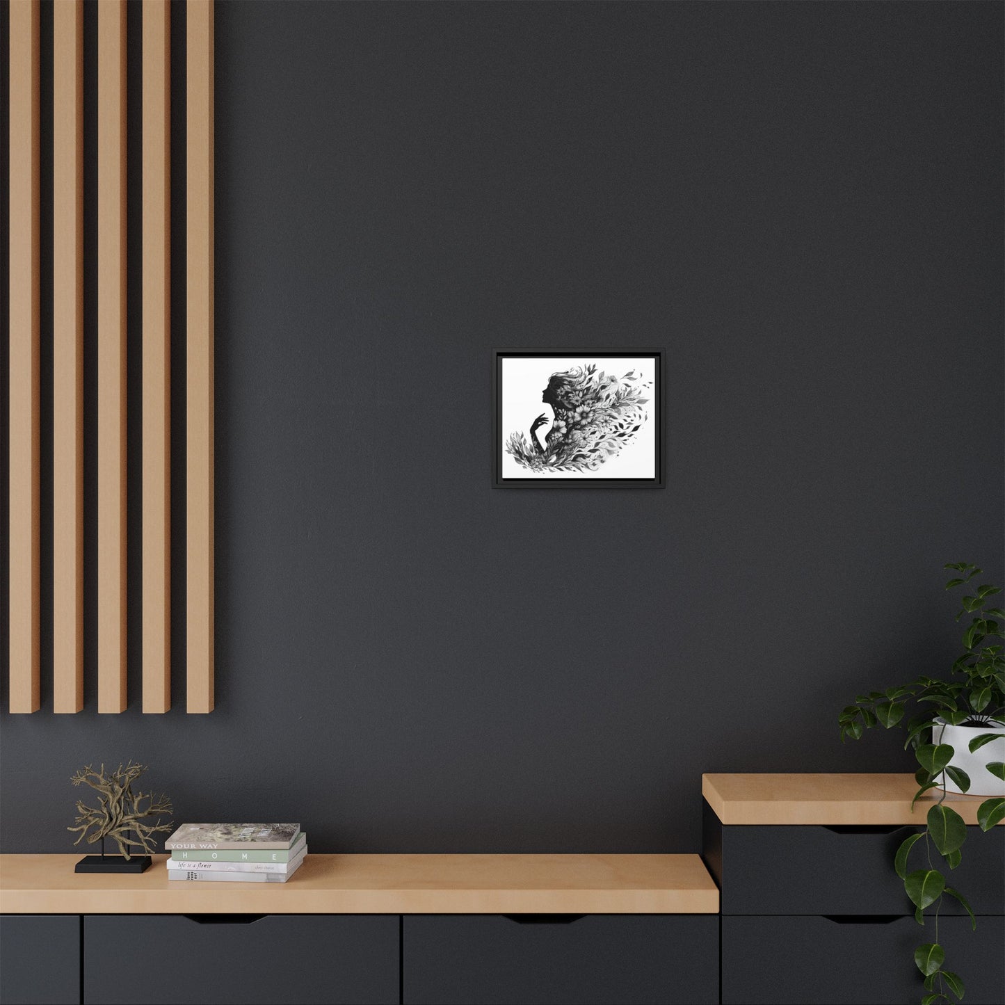 Floral Goddess Silhouette Wall Art 12x9 &14x11
