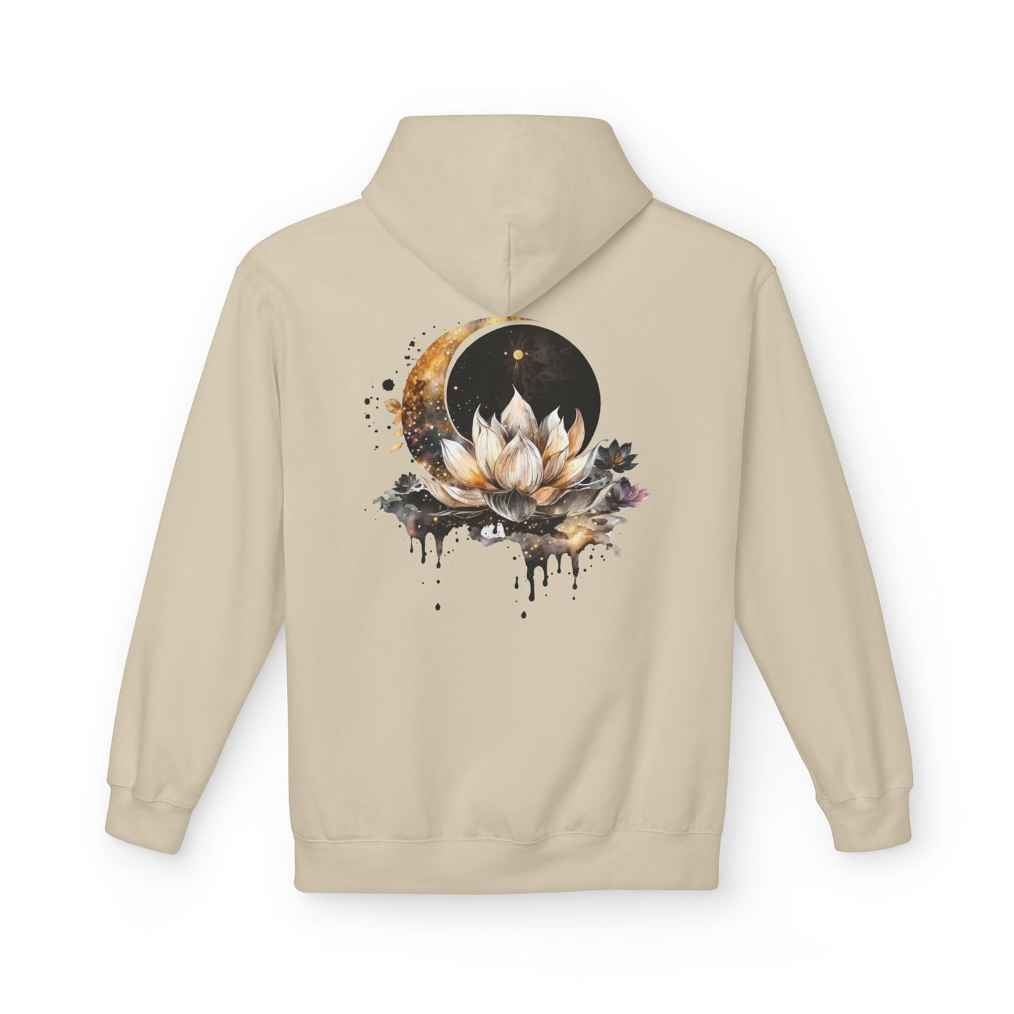 Lotus & Moon Fleece Hoodie – Cozy Unisex Sweatshirt