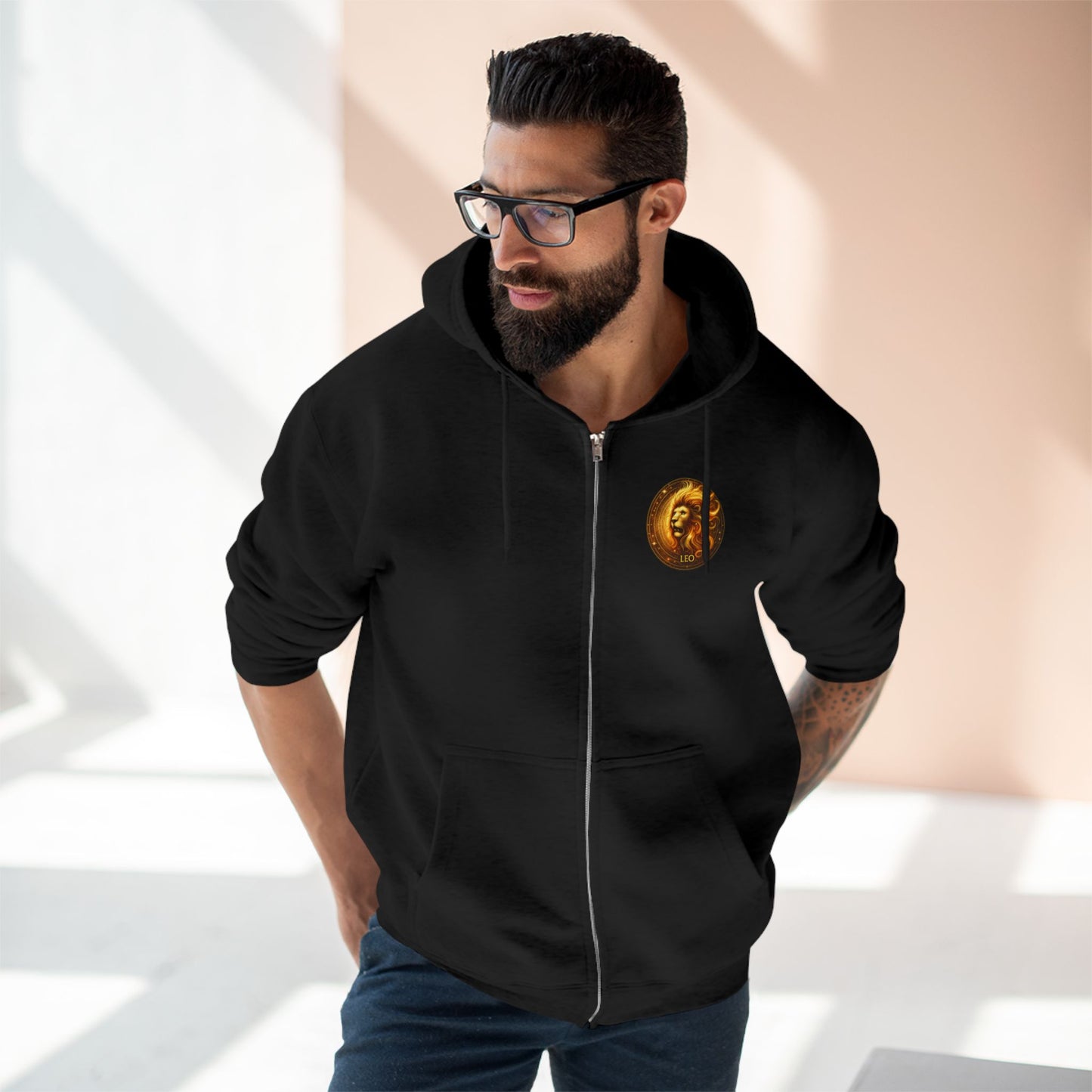 Leo Unisex Zip Hoodie