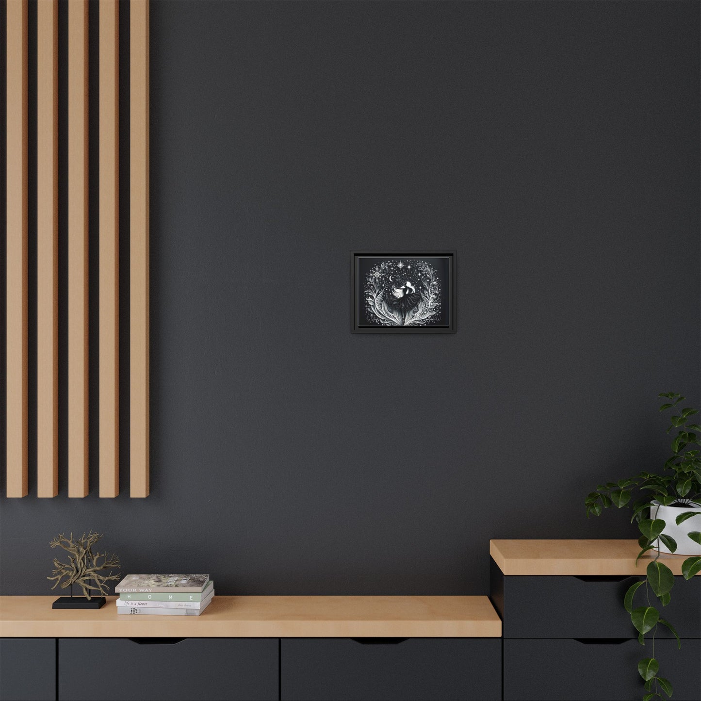 Black and White Magical Dance Wall Art 12x9