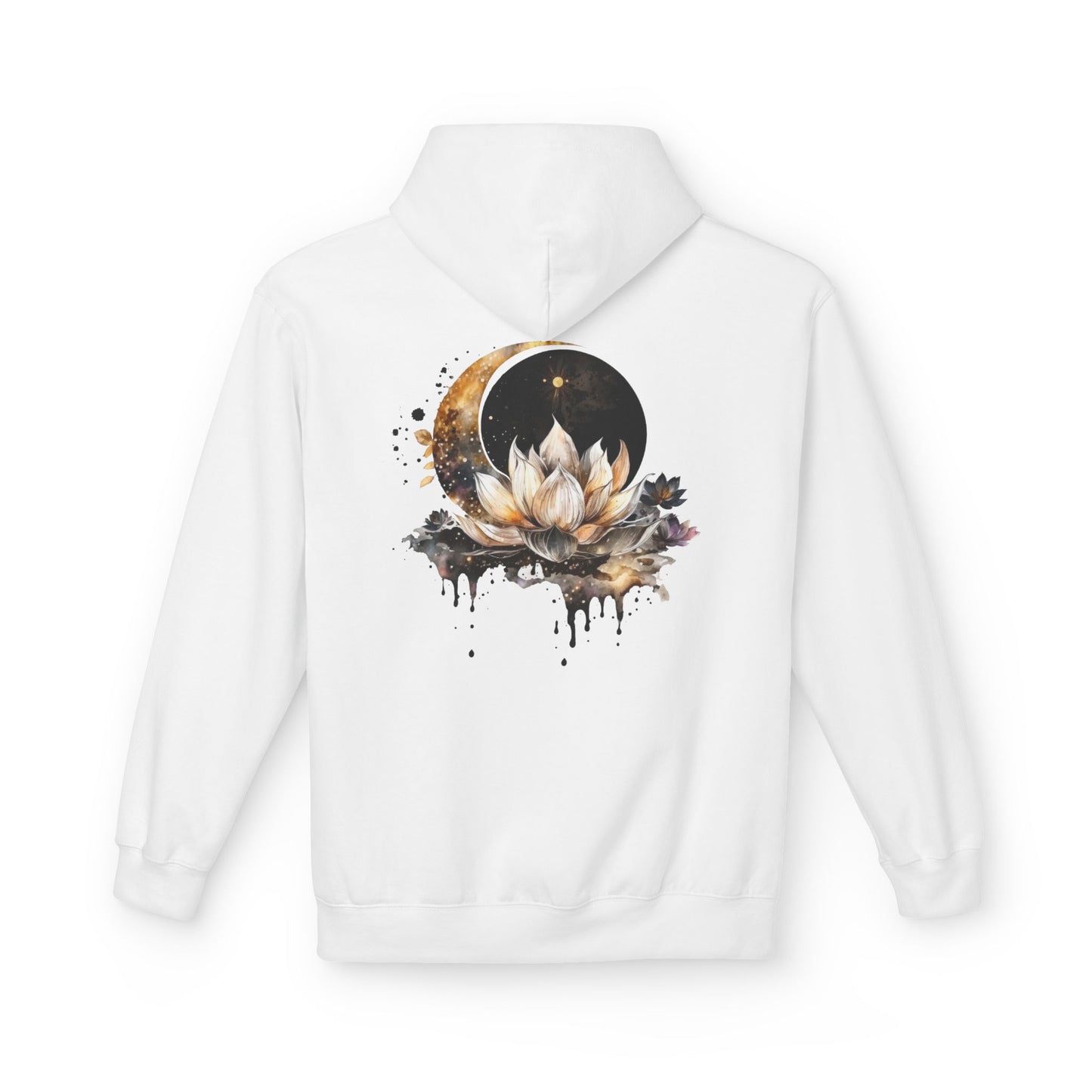 Lotus & Moon Fleece Hoodie – Cozy Unisex Sweatshirt