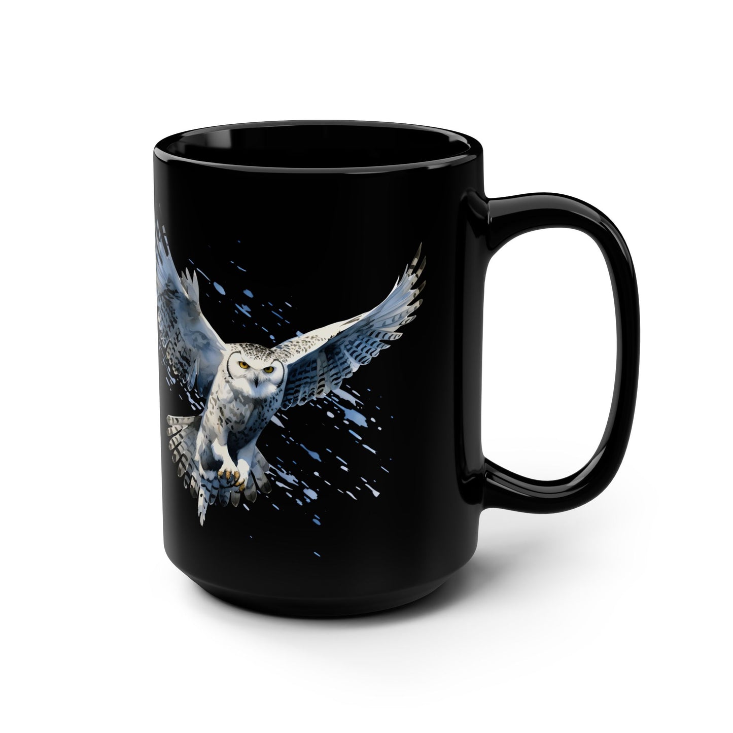 Owl-Inspired Black Mug, 15oz