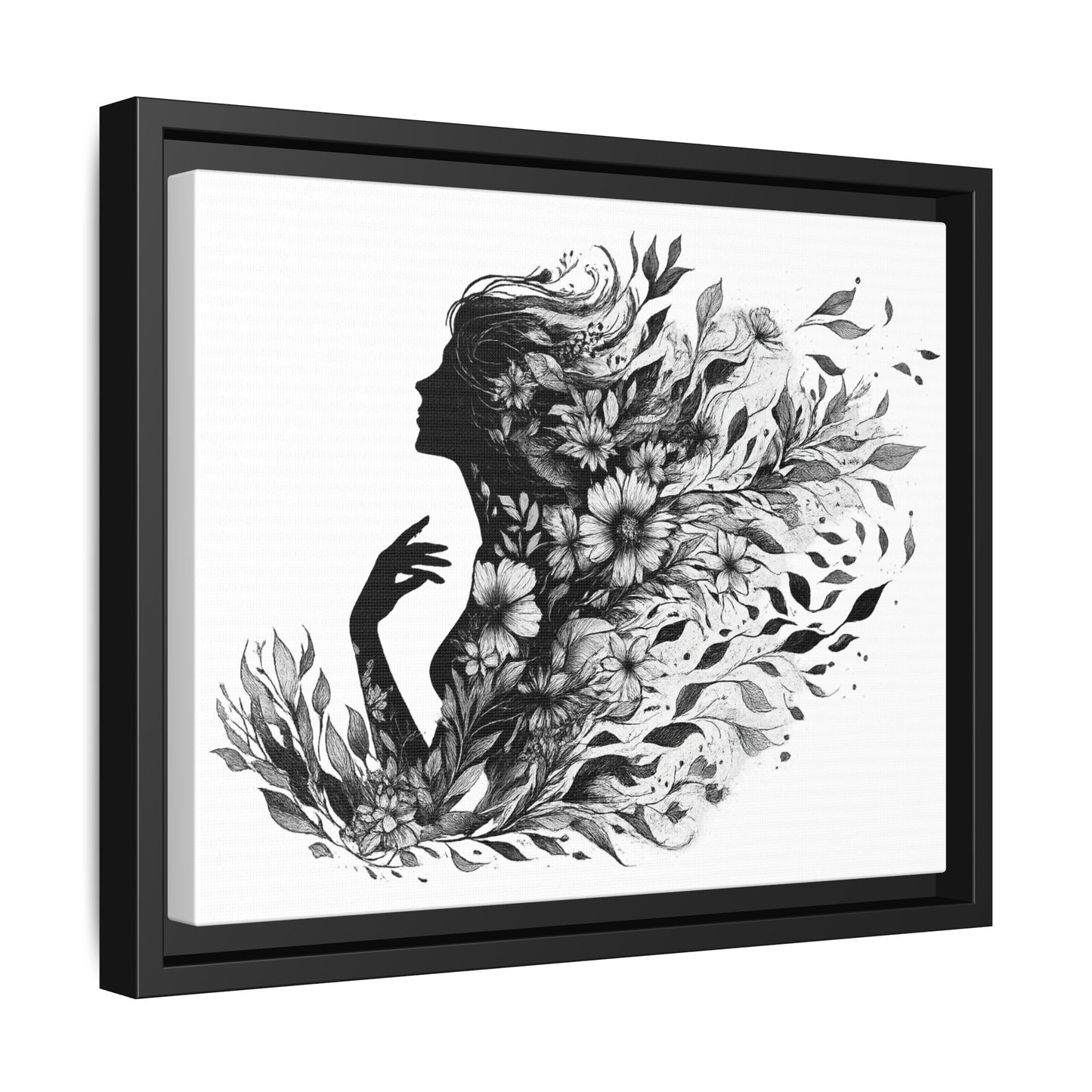Floral Goddess Silhouette Wall Art 12x9 &14x11