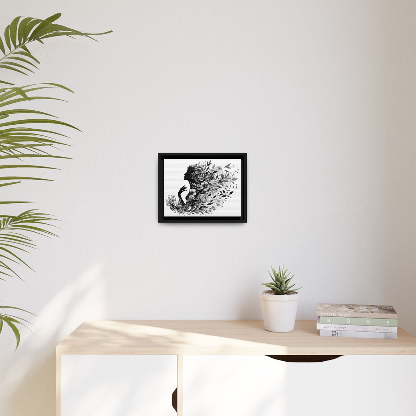 Floral Goddess Silhouette Wall Art 12x9 &14x11
