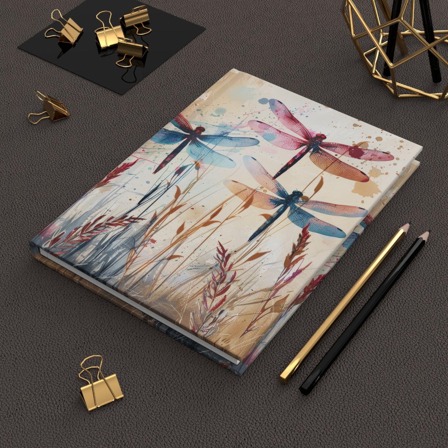 Colorful Dragonfly Hardcover Journal