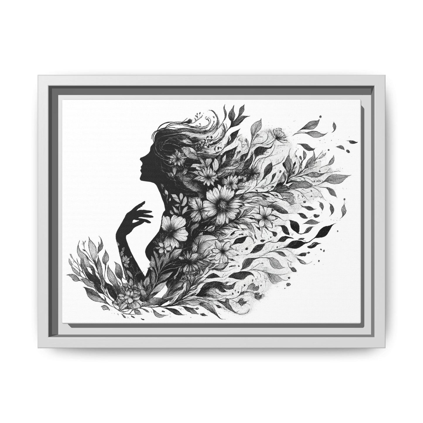 Floral Goddess Silhouette Wall Art 12x9 &14x11