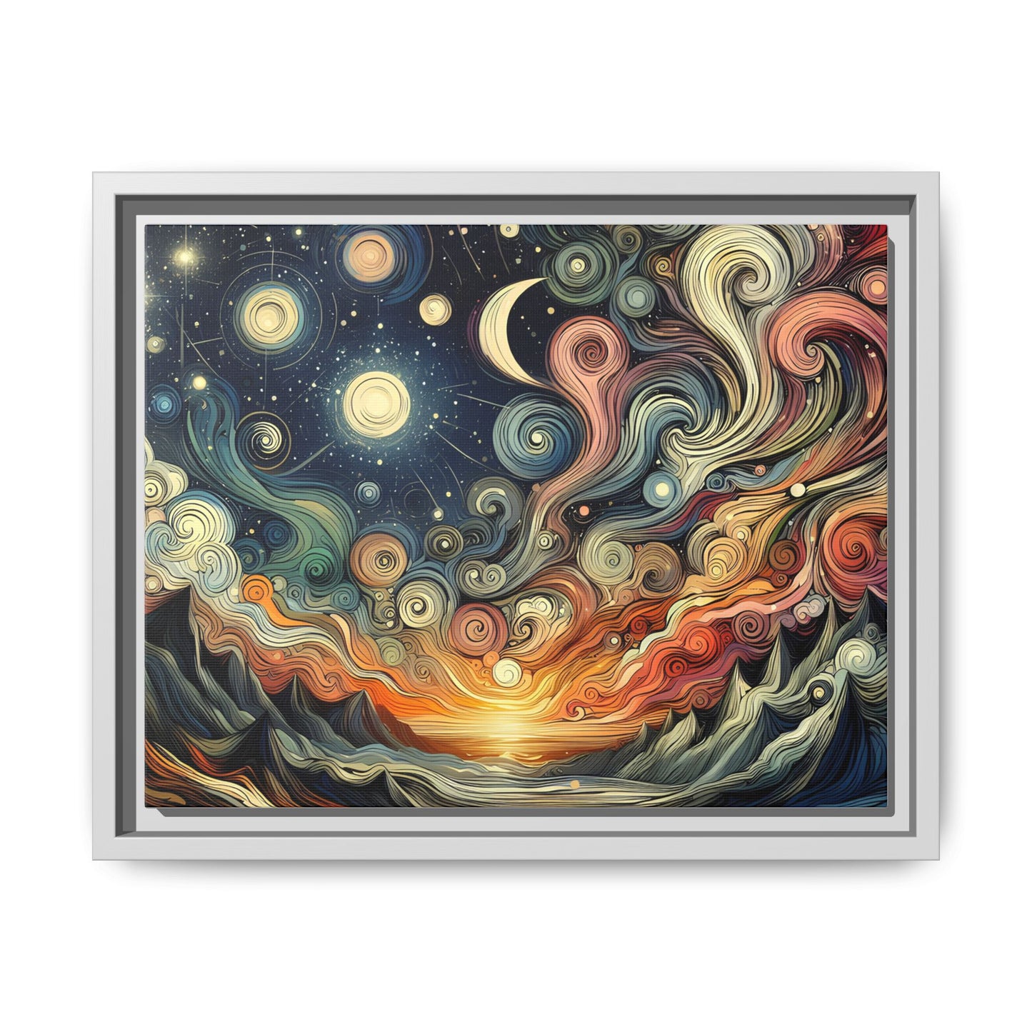 Cosmic Sunset Swirl Canvas Art 12x9 & 14x11