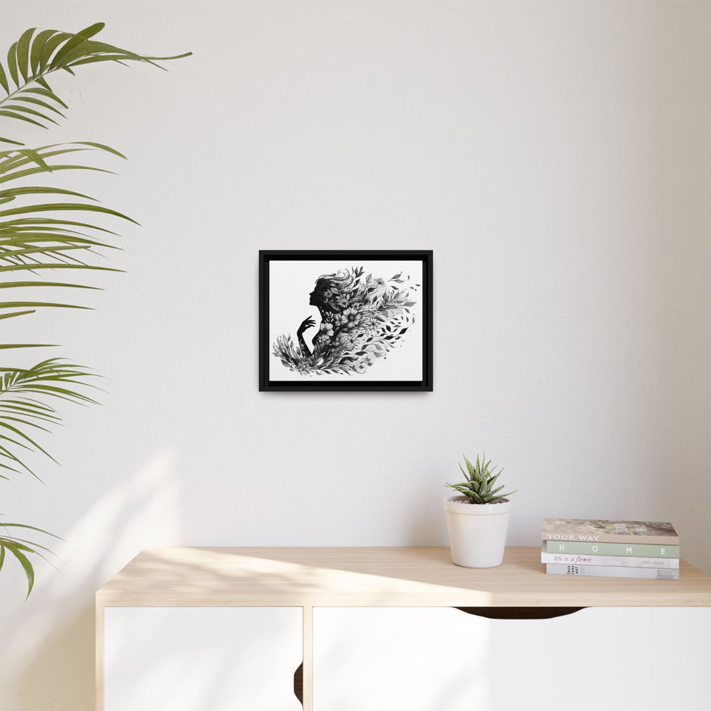 Floral Goddess Silhouette Wall Art 12x9 &14x11
