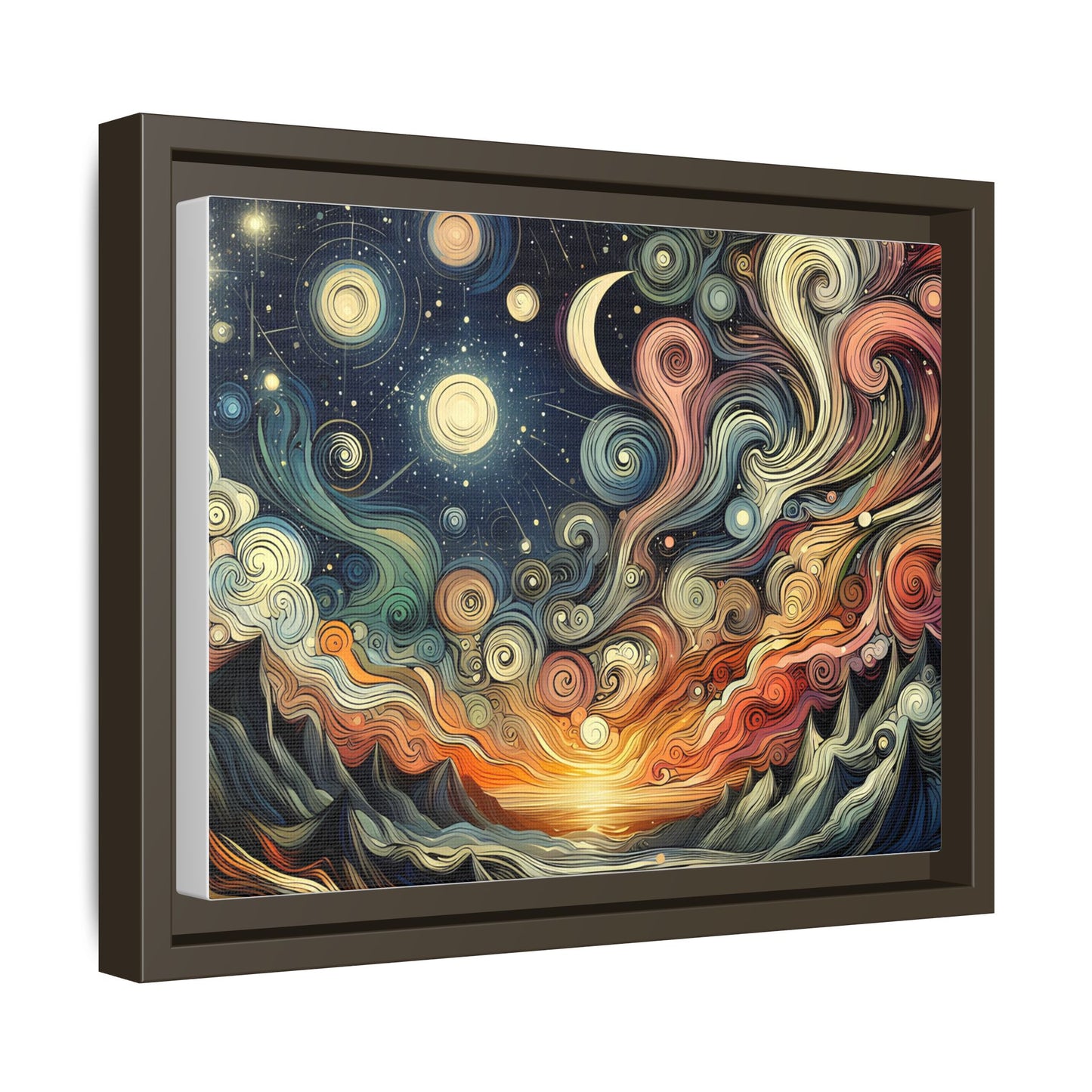 Cosmic Sunset Swirl Canvas Art 12x9 & 14x11
