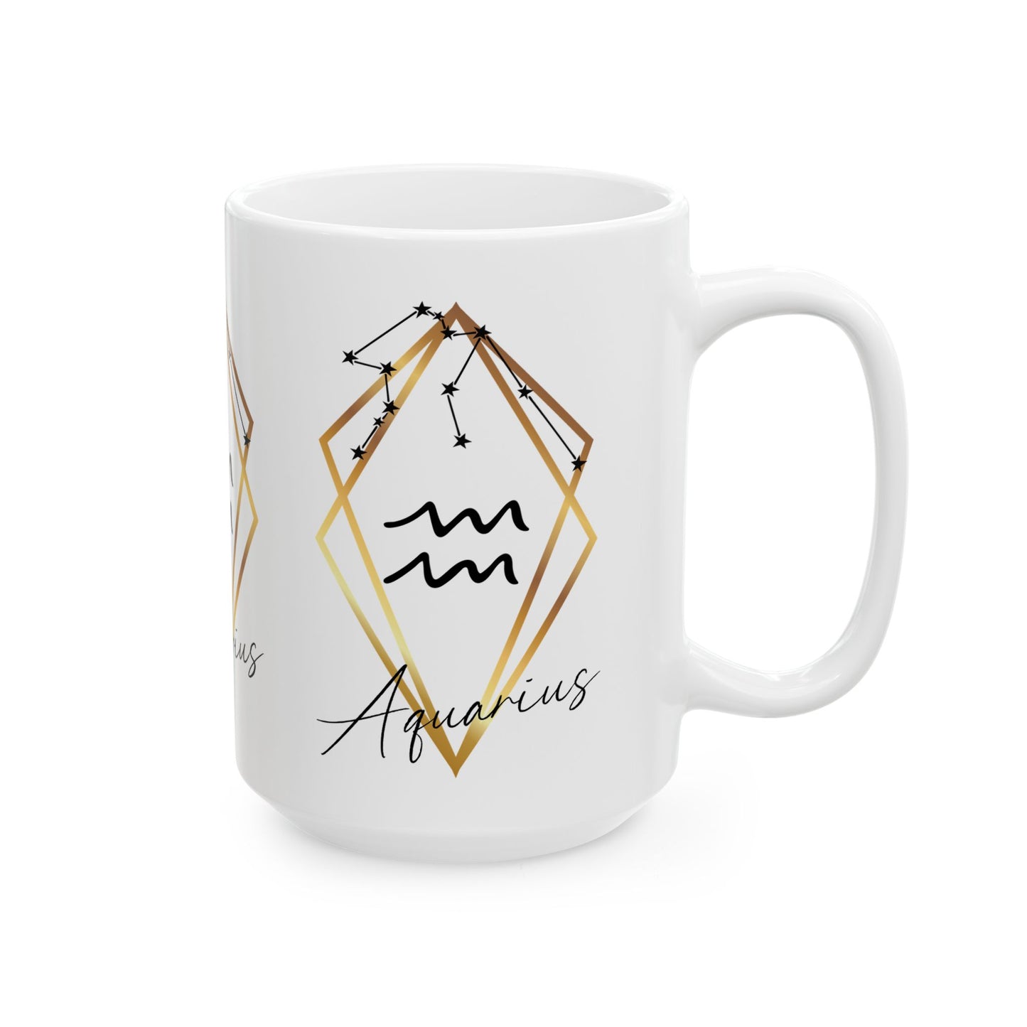 Aquarius Constellation Ceramic Coffee Cup 15oz