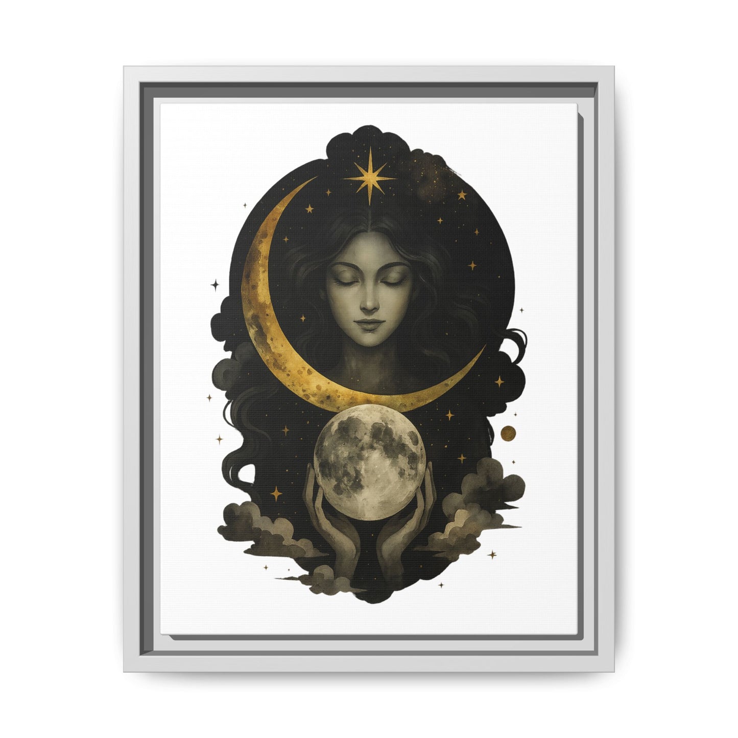 Celestial Moon Goddess Canvas Art Print 11x14