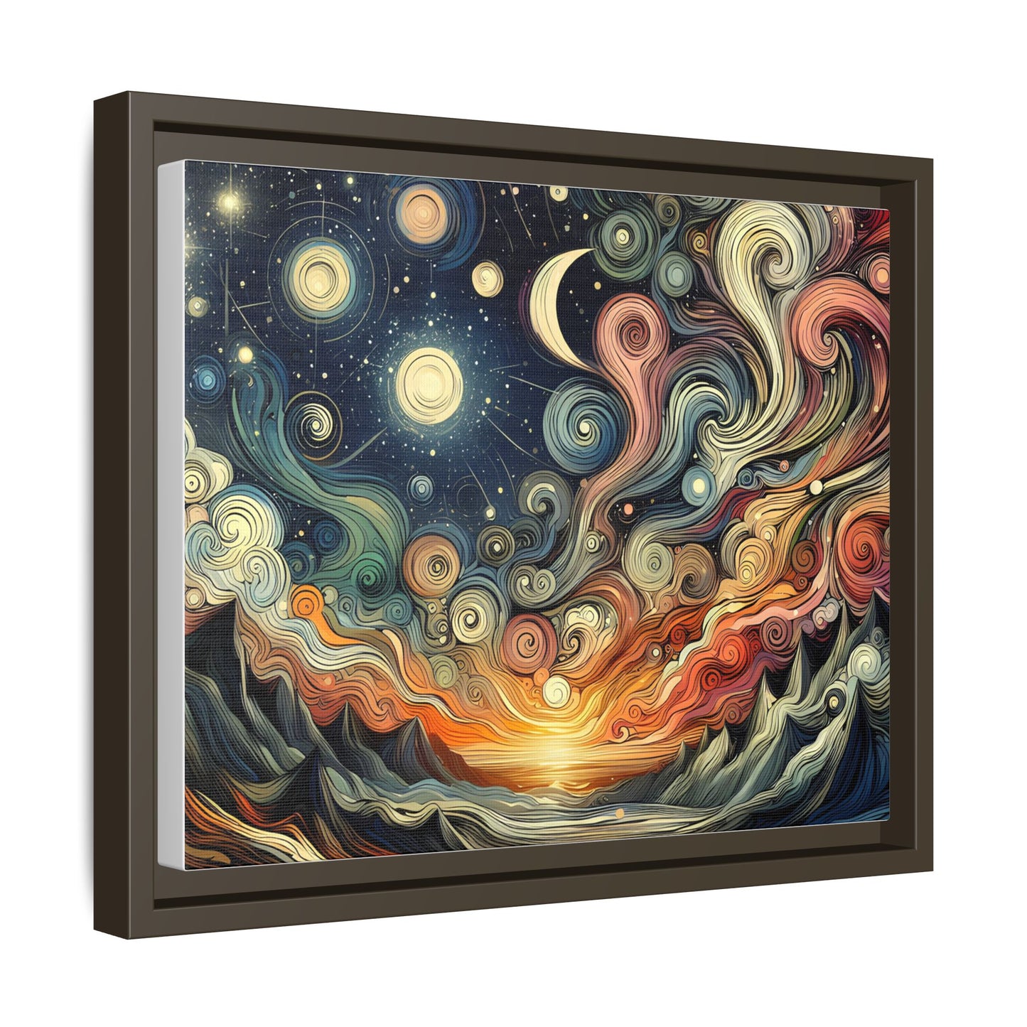 Cosmic Sunset Swirl Canvas Art 12x9 & 14x11