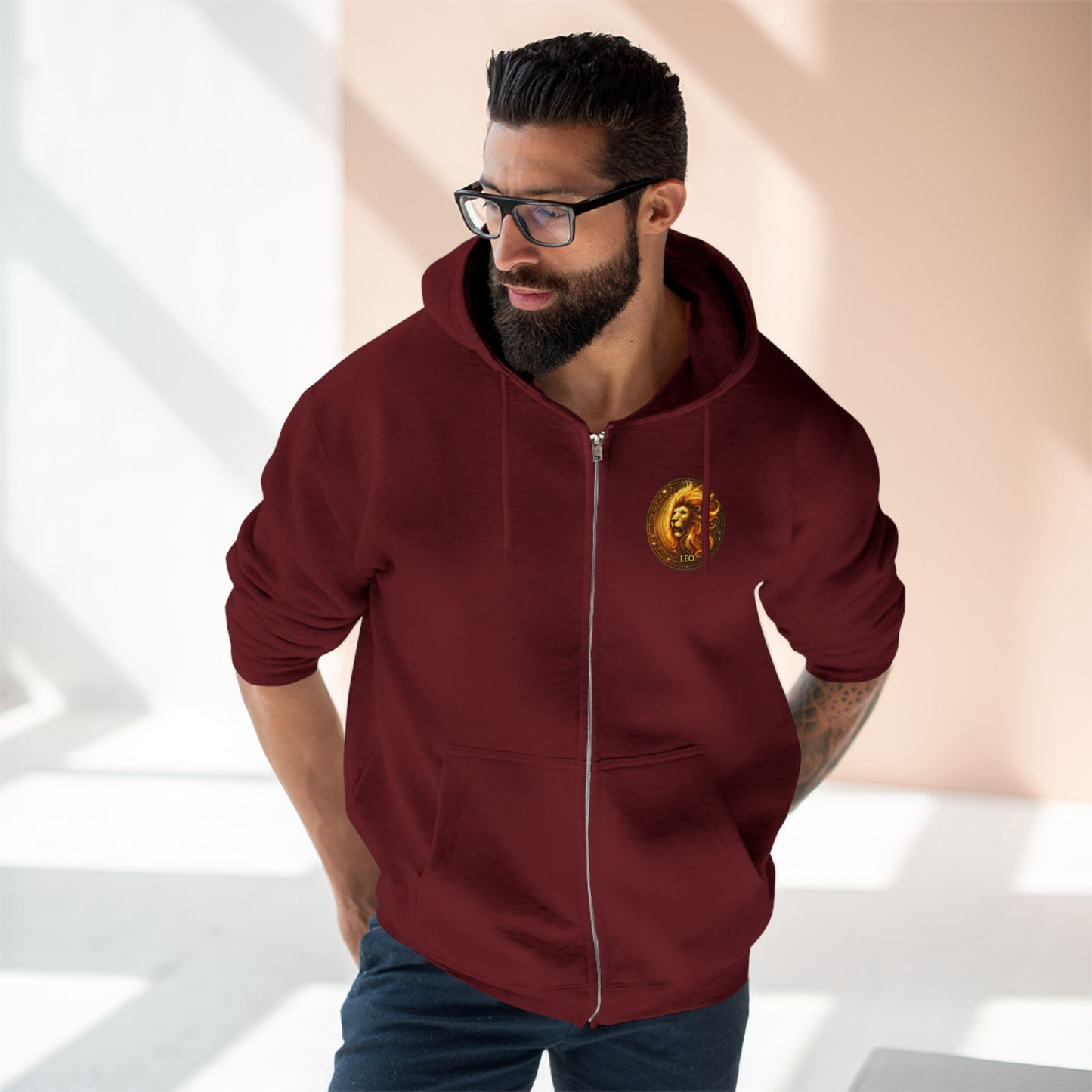 Leo Unisex Zip Hoodie