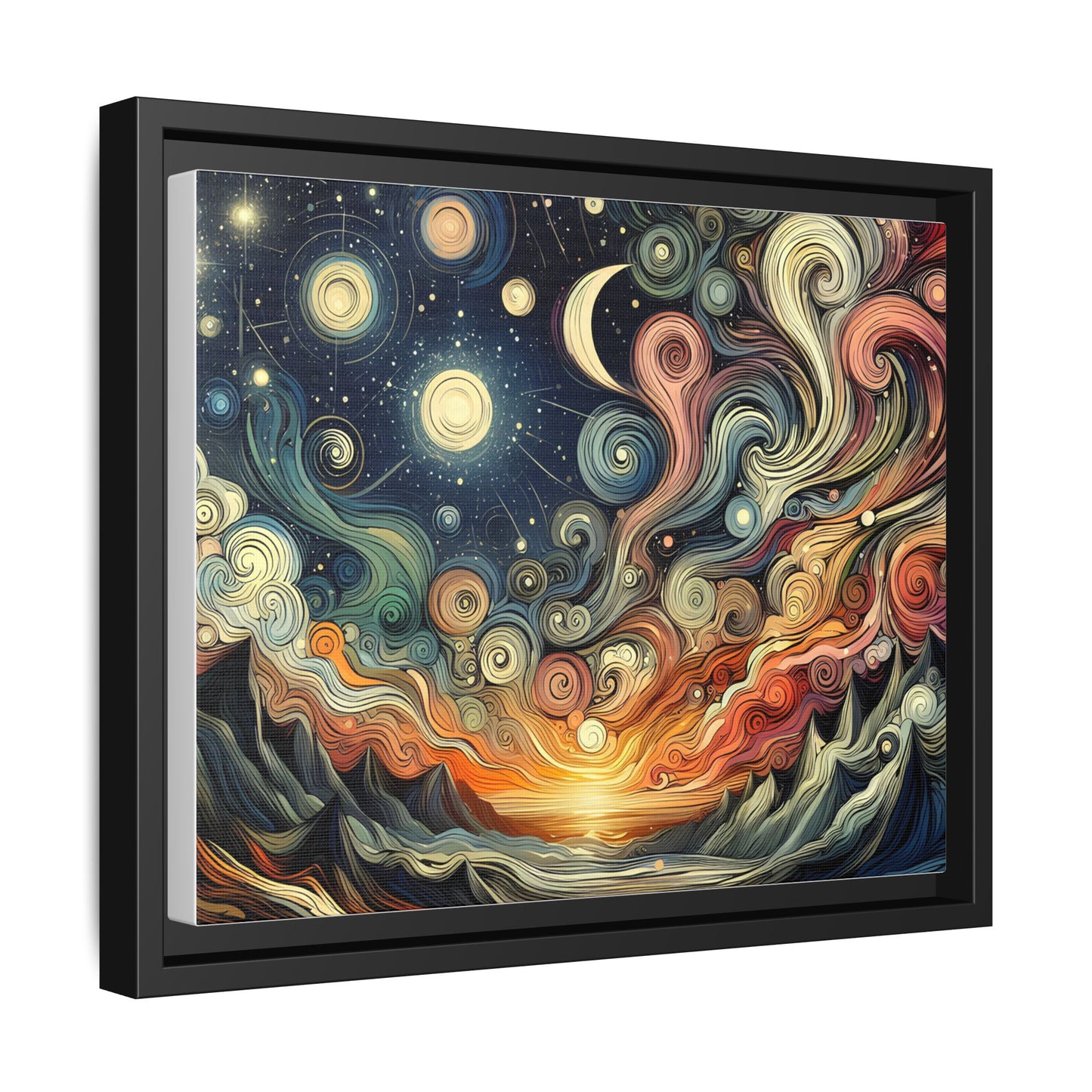 Cosmic Sunset Swirl Canvas Art 12x9 & 14x11