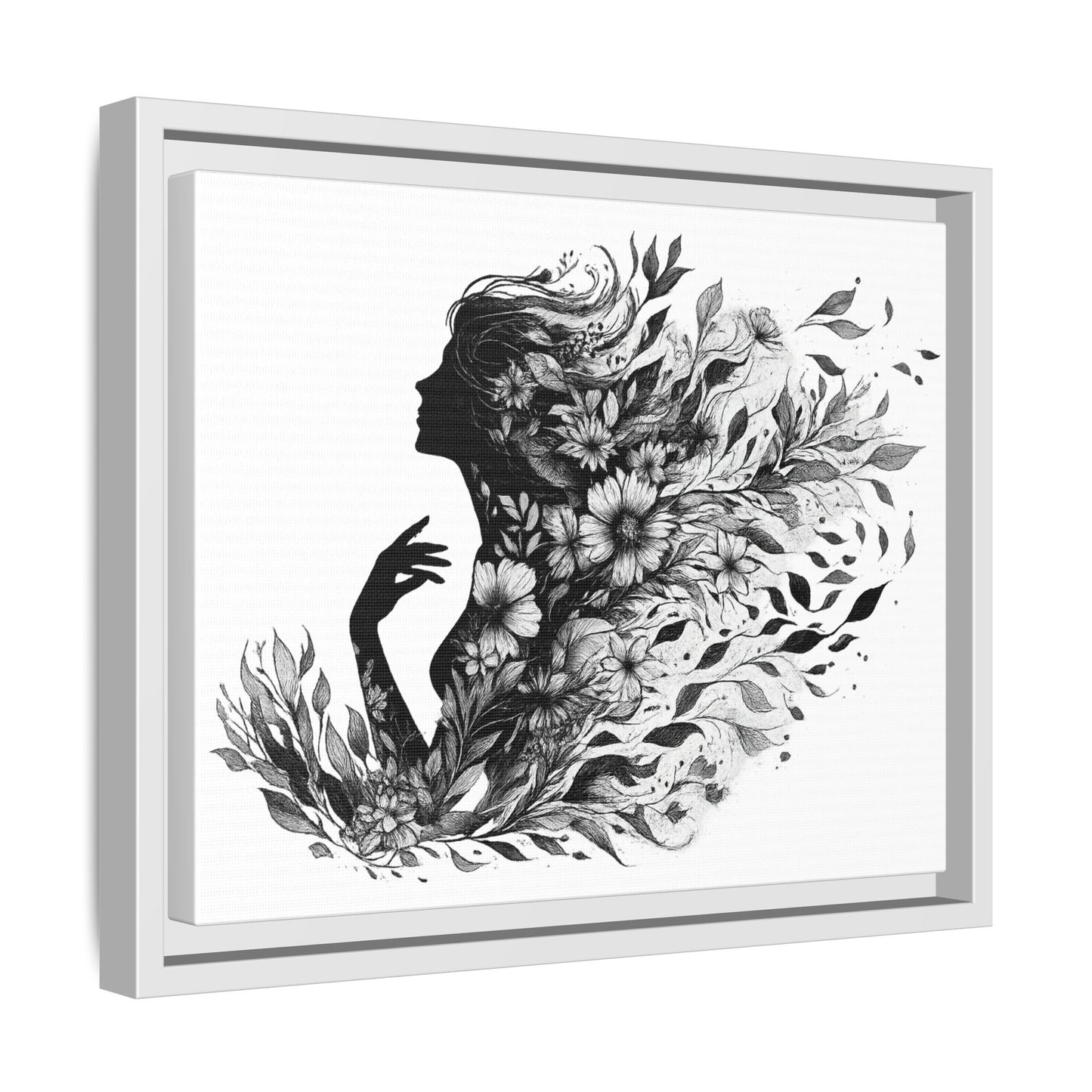 Floral Goddess Silhouette Wall Art 12x9 &14x11