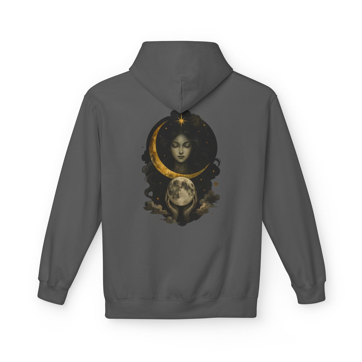 Celestial Moon Goddess Fleece Hoodie Unisex