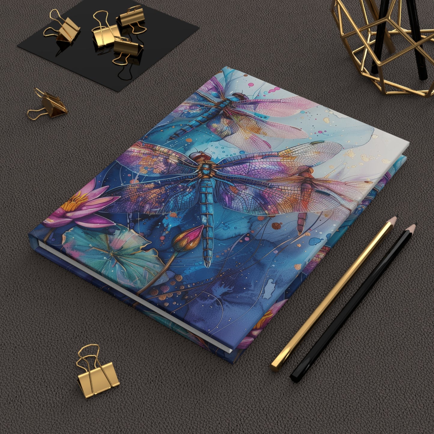 Artistic Dragonfly Hardcover Journal
