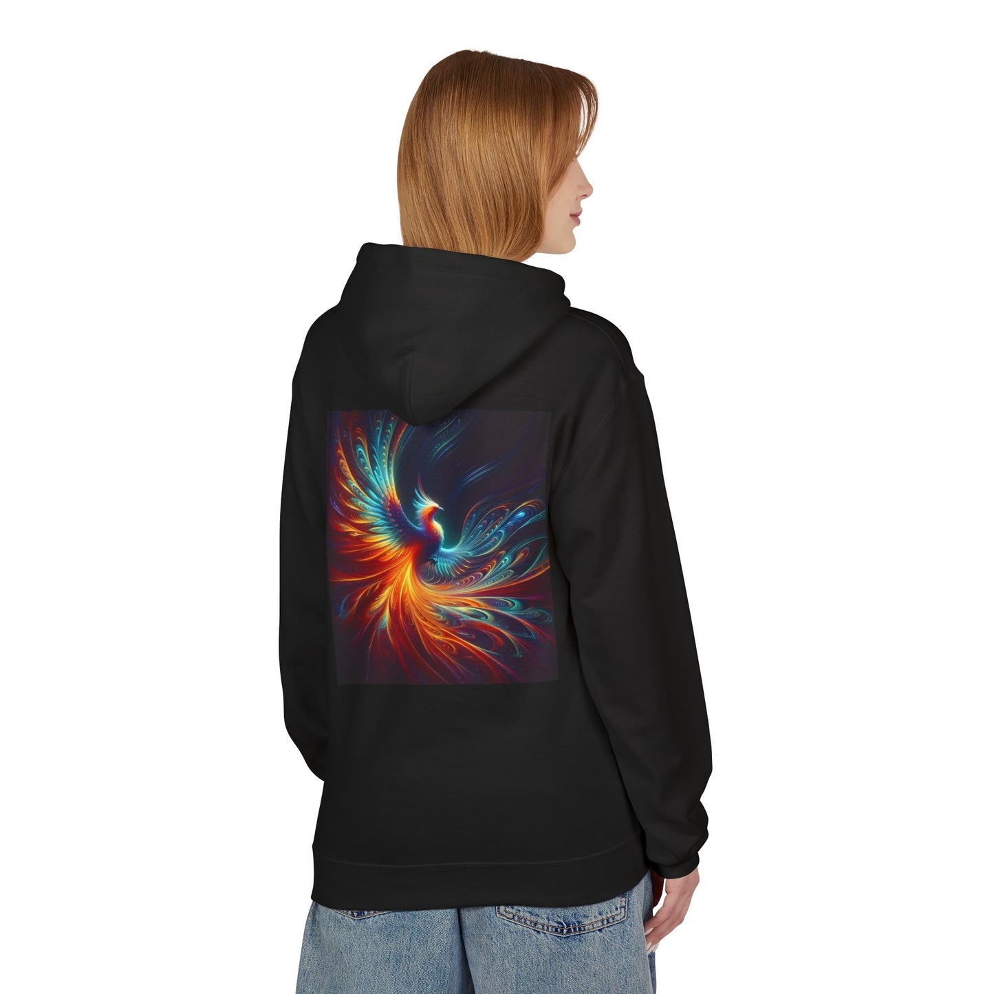 Vibrant Phoenix Graphic Hoodie, Unisex
