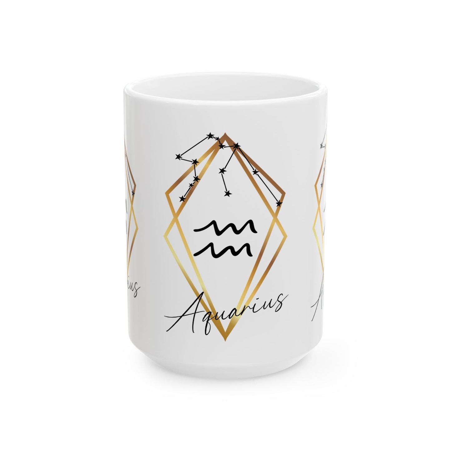 Aquarius Constellation Ceramic Coffee Cup 15oz