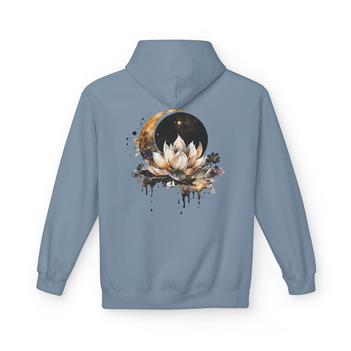 Lotus & Moon Fleece Hoodie – Cozy Unisex Sweatshirt