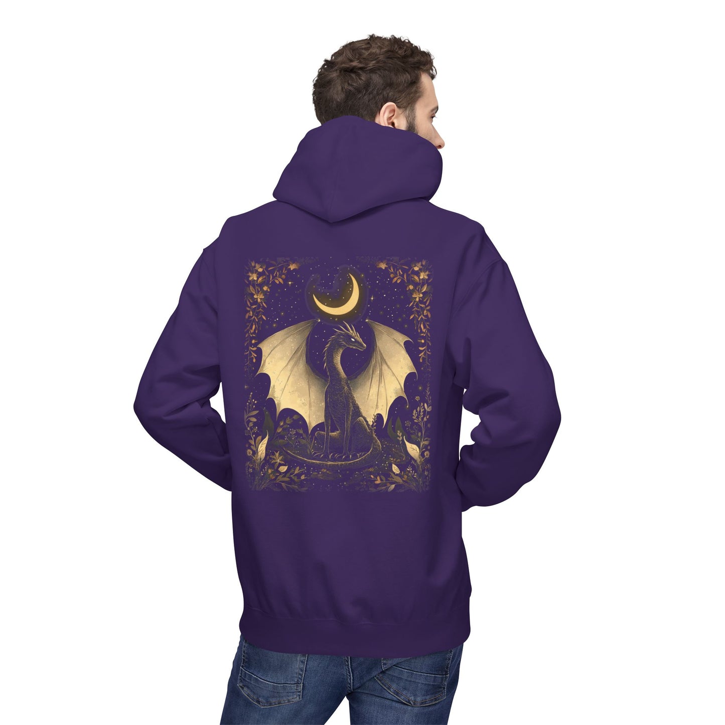 Magical Dragon & Moon Fleece Unisex Pullover