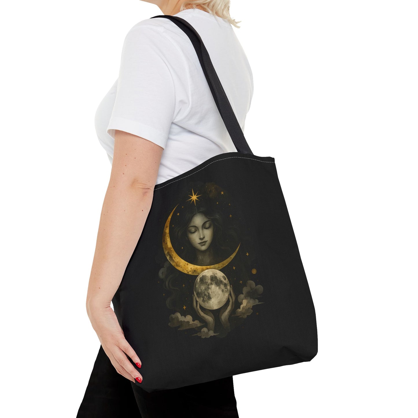 Celestial Moon Goddess Tote Bag