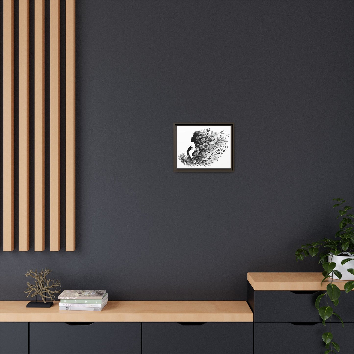 Floral Goddess Silhouette Wall Art 12x9 &14x11