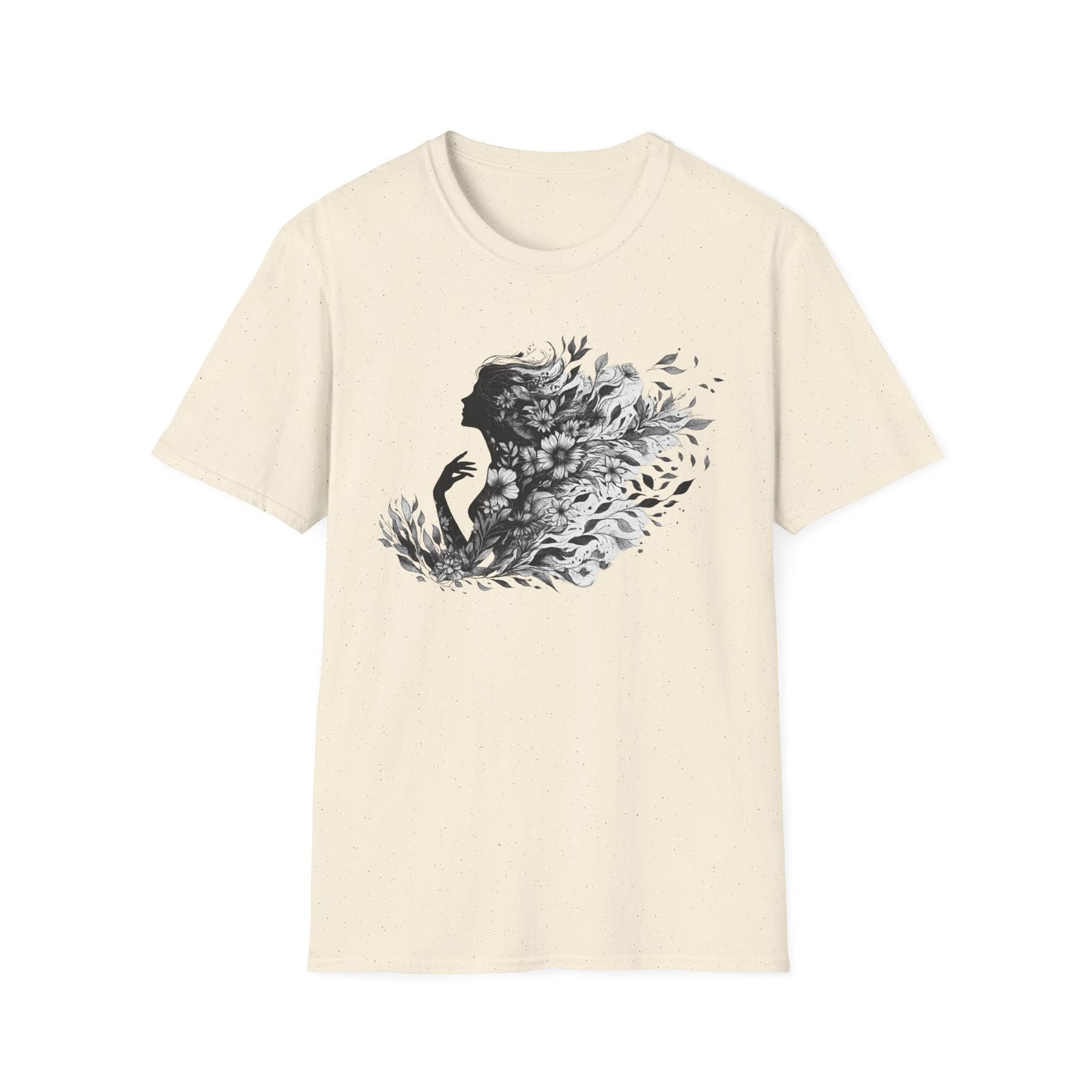 Floral Goddess Silhouette Unisex Softstyle T-Shirt