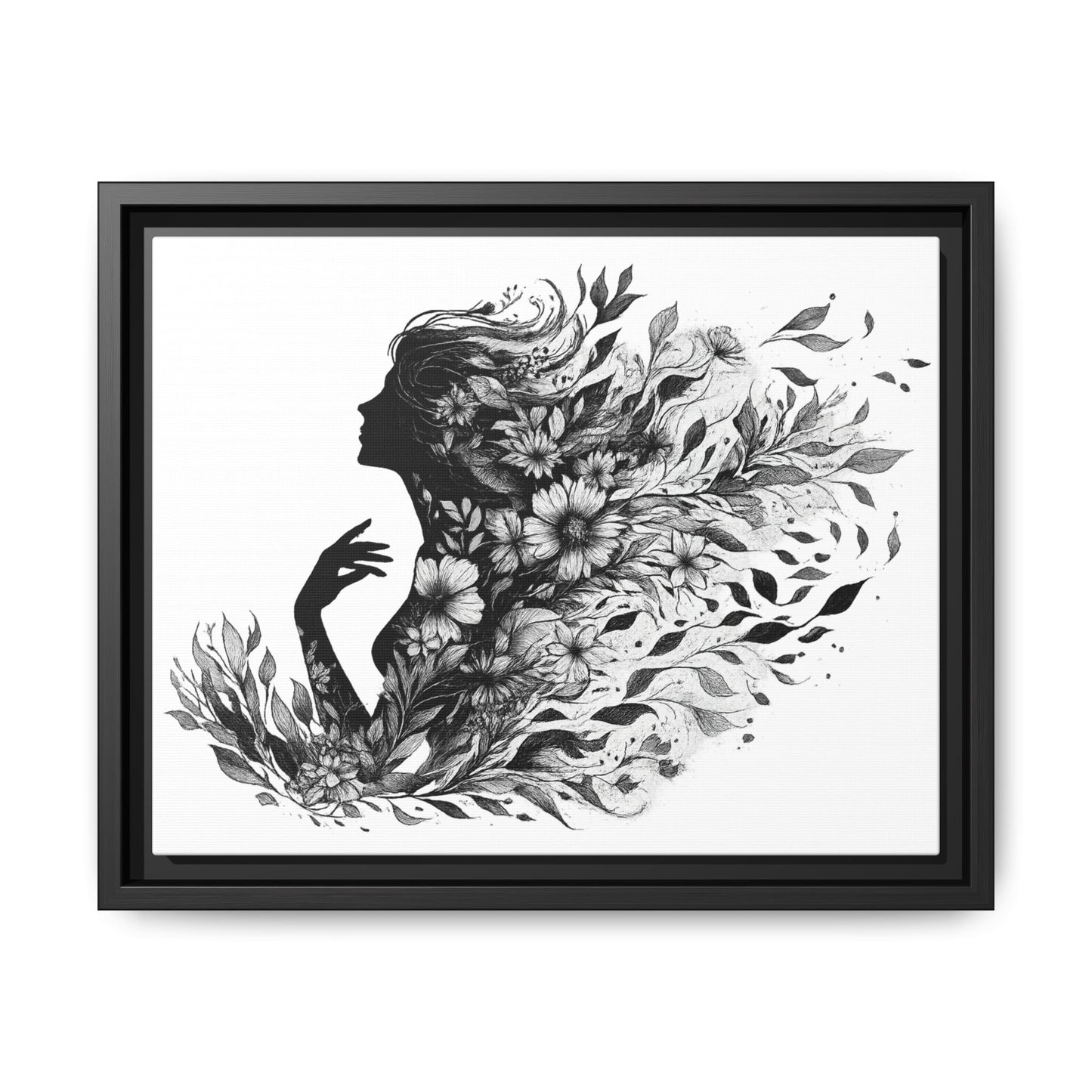 Floral Goddess Silhouette Wall Art 12x9 &14x11