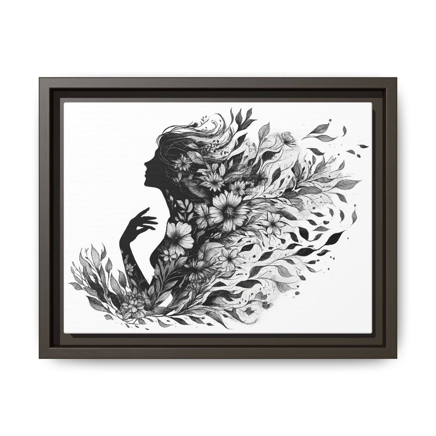 Floral Goddess Silhouette Wall Art 12x9 &14x11