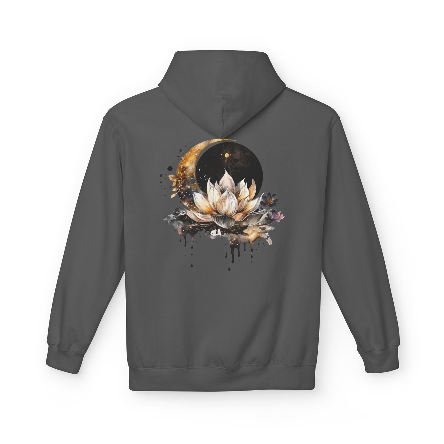 Lotus & Moon Fleece Hoodie – Cozy Unisex Sweatshirt