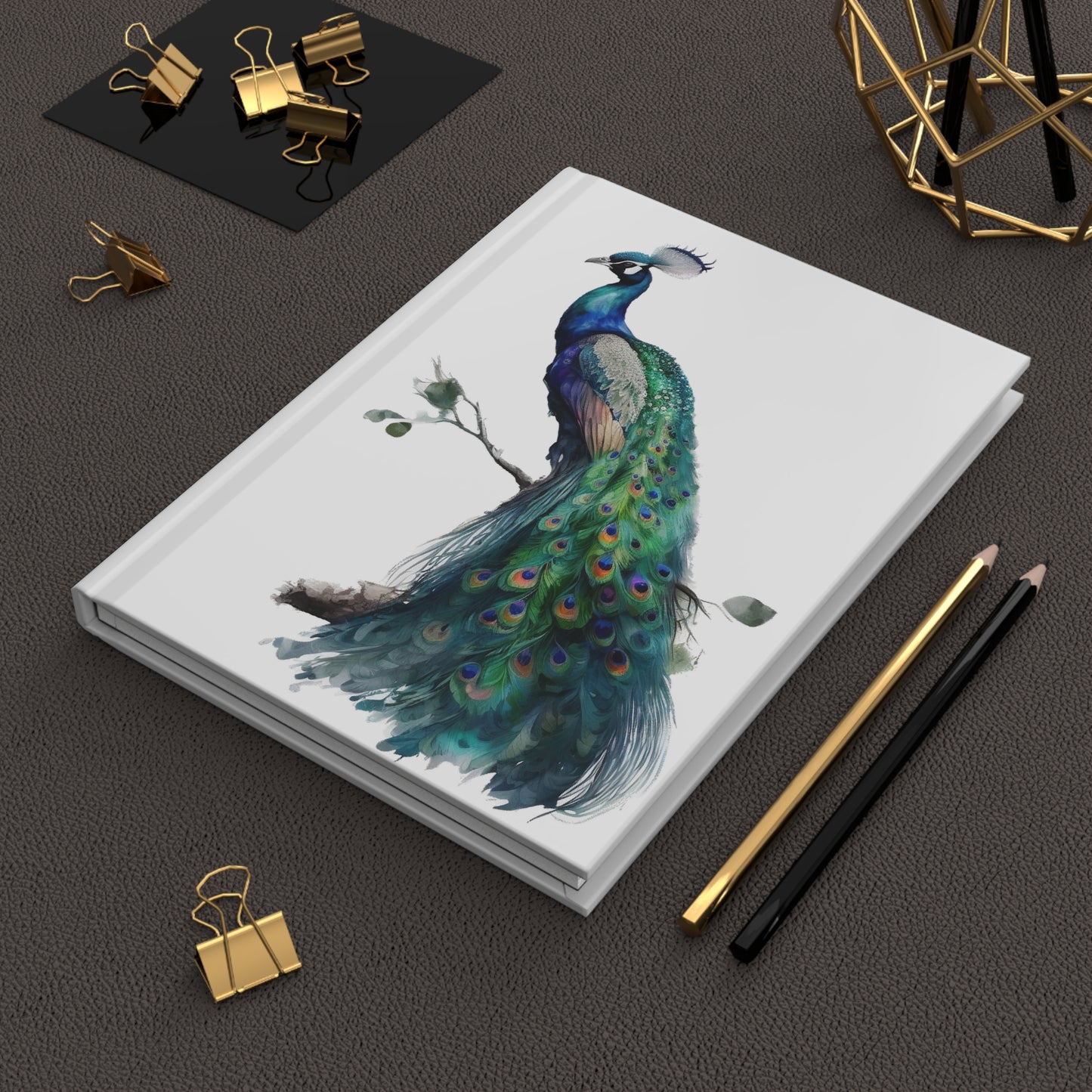 Elegant Peacock Hardcover Journal
