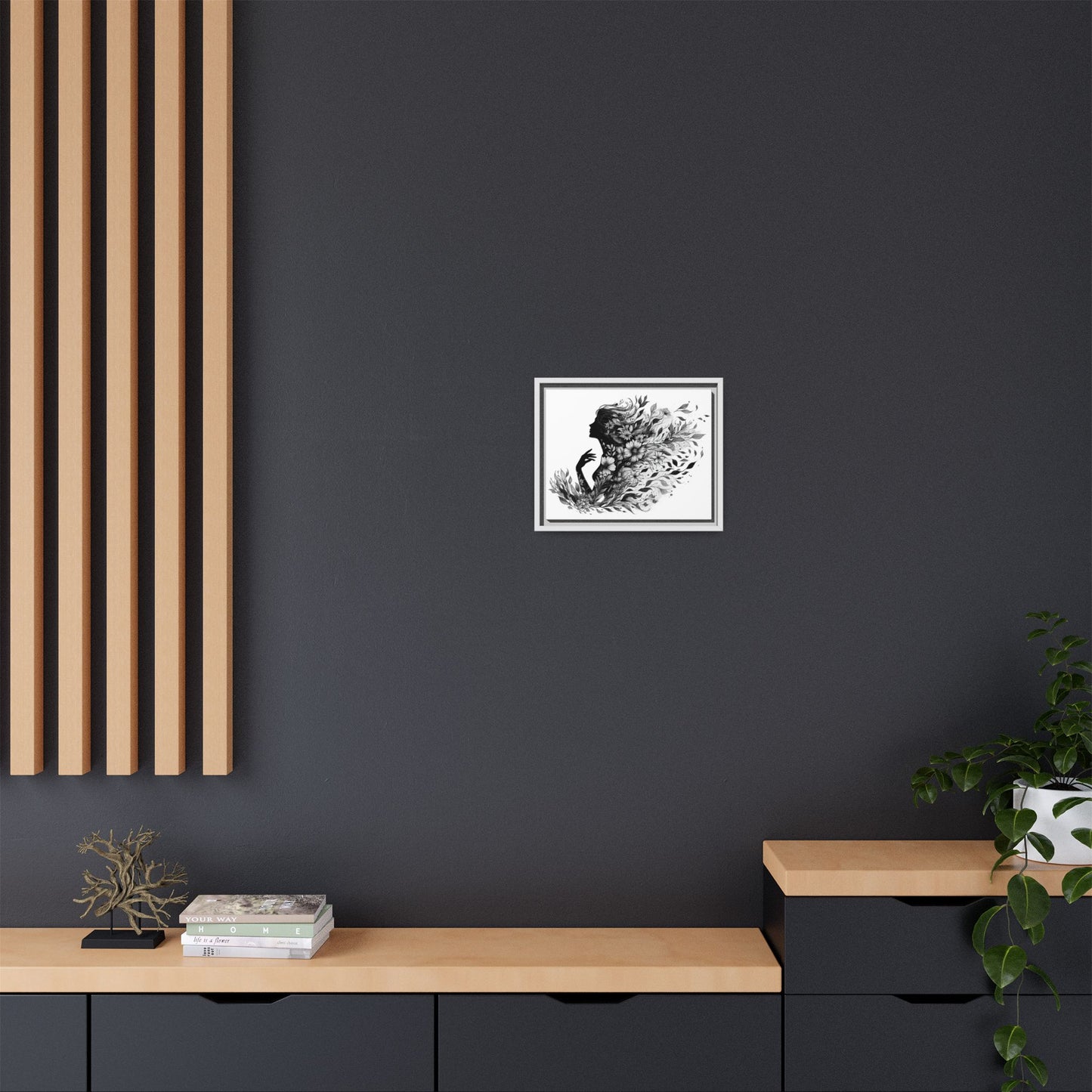 Floral Goddess Silhouette Wall Art 12x9 &14x11