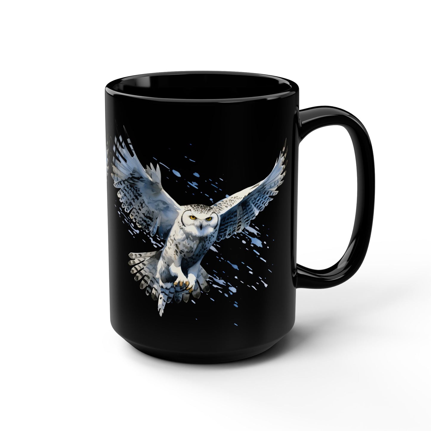 Owl-Inspired Black Mug, 15oz