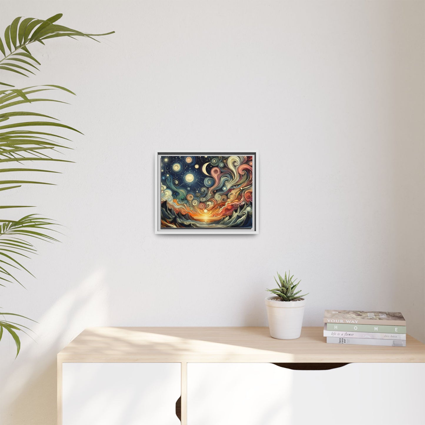 Cosmic Sunset Swirl Canvas Art 12x9 & 14x11