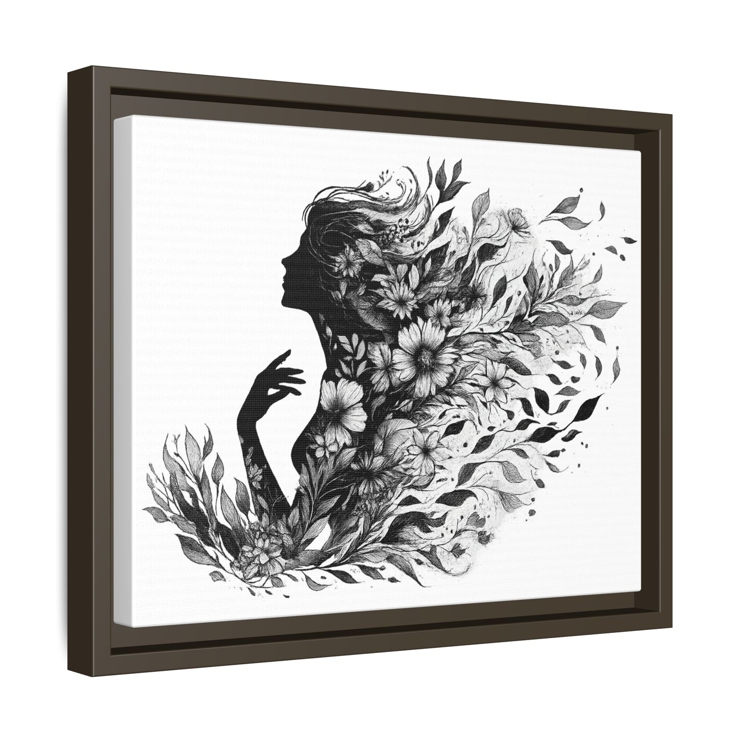 Floral Goddess Silhouette Wall Art 12x9 &14x11