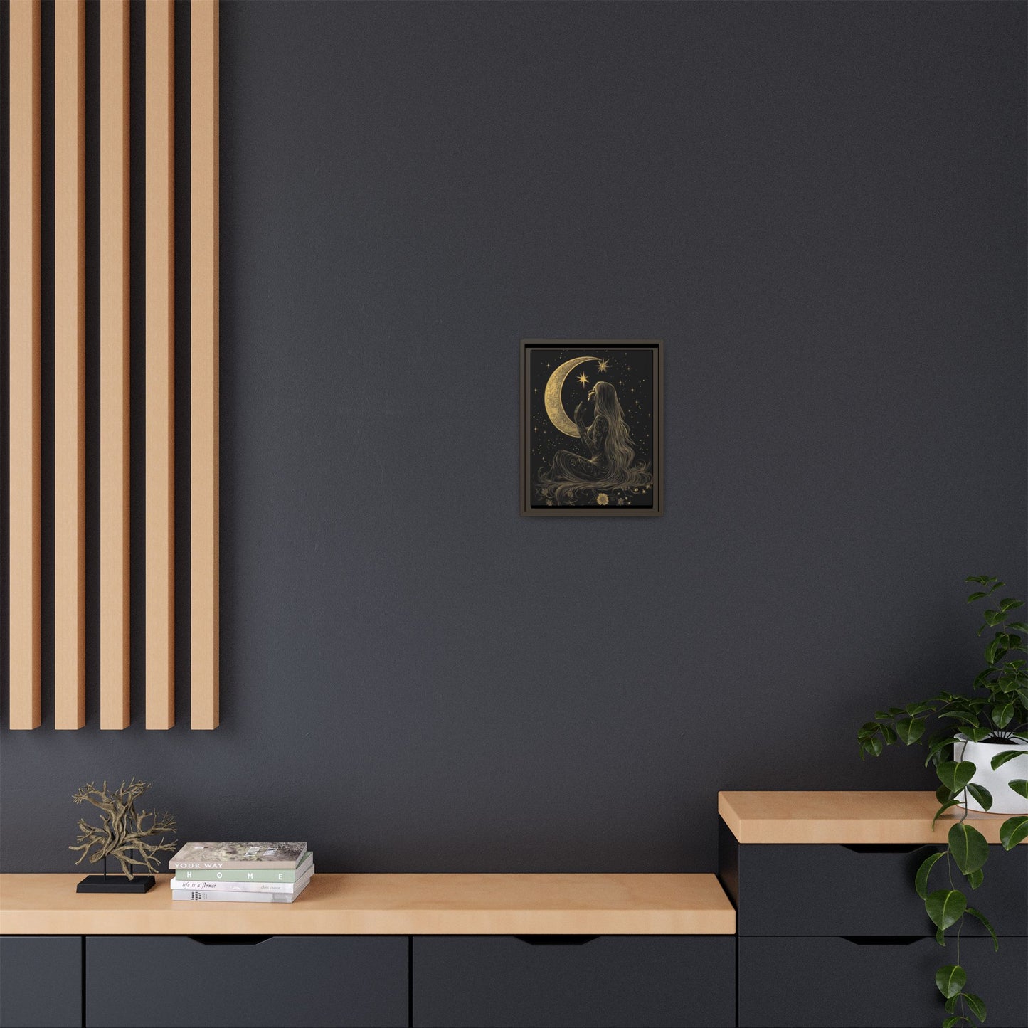 Moonlit Dreamer Framed Canvas Art Print
