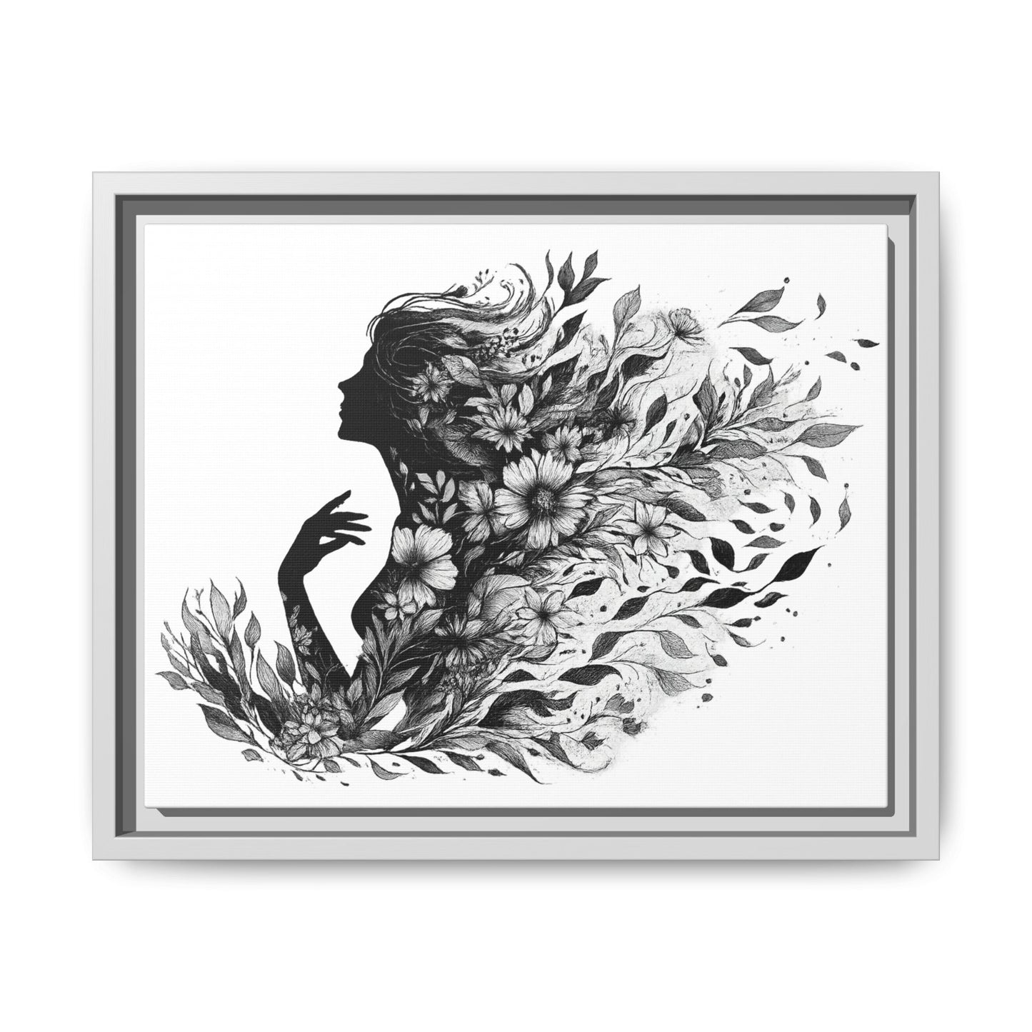 Floral Goddess Silhouette Wall Art 12x9 &14x11