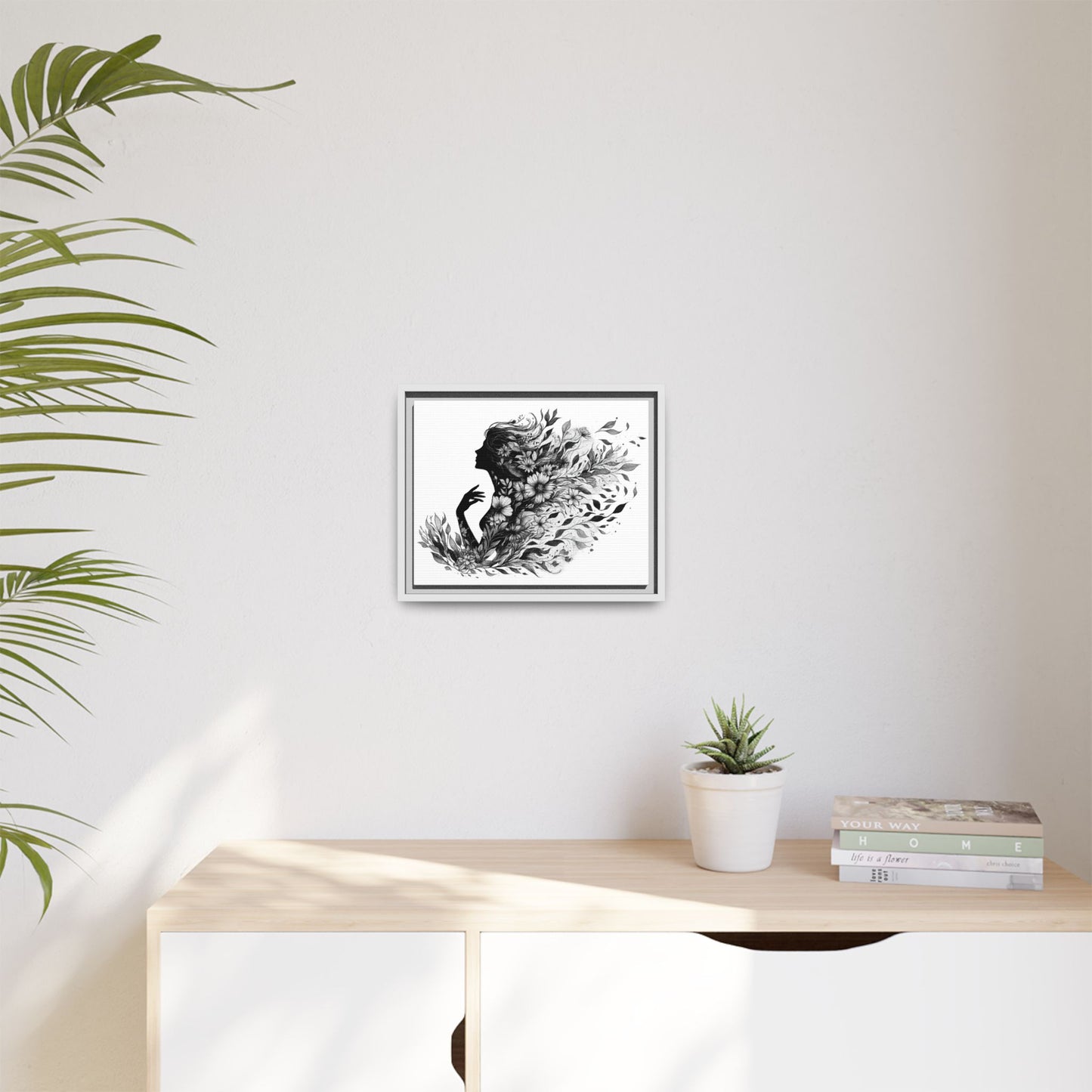 Floral Goddess Silhouette Wall Art 12x9 &14x11
