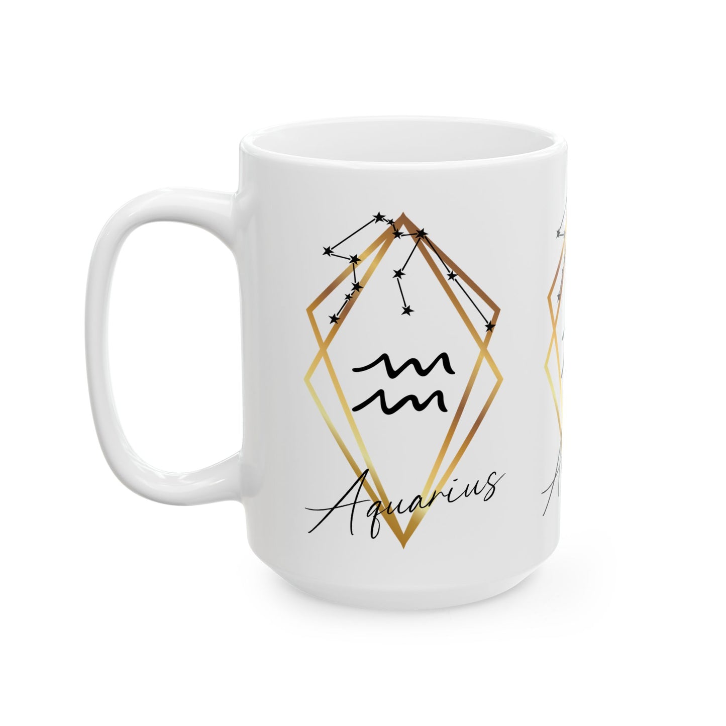 Aquarius Constellation Ceramic Coffee Cup 15oz