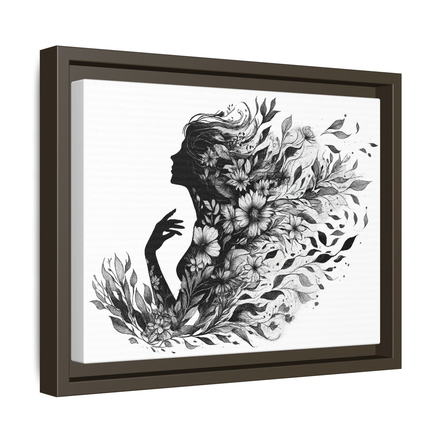 Floral Goddess Silhouette Wall Art 12x9 &14x11