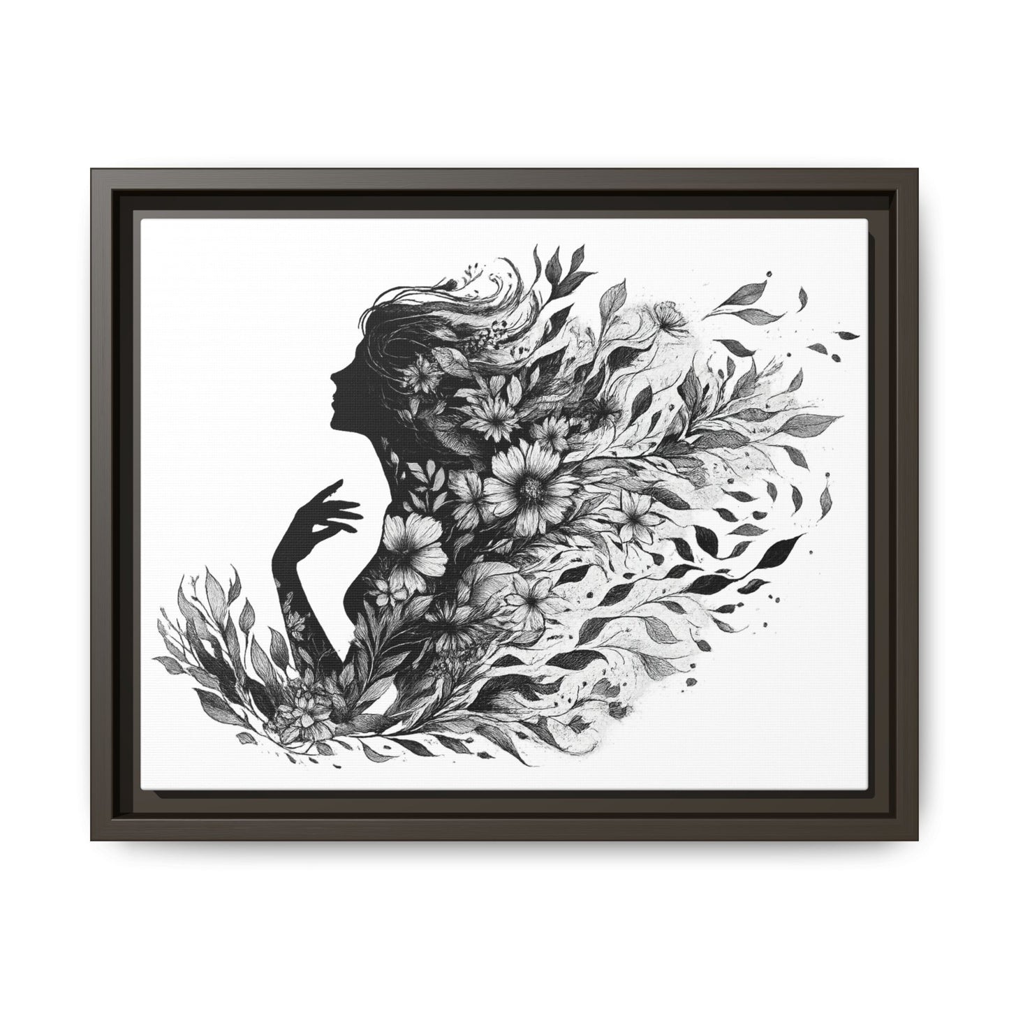 Floral Goddess Silhouette Wall Art 12x9 &14x11
