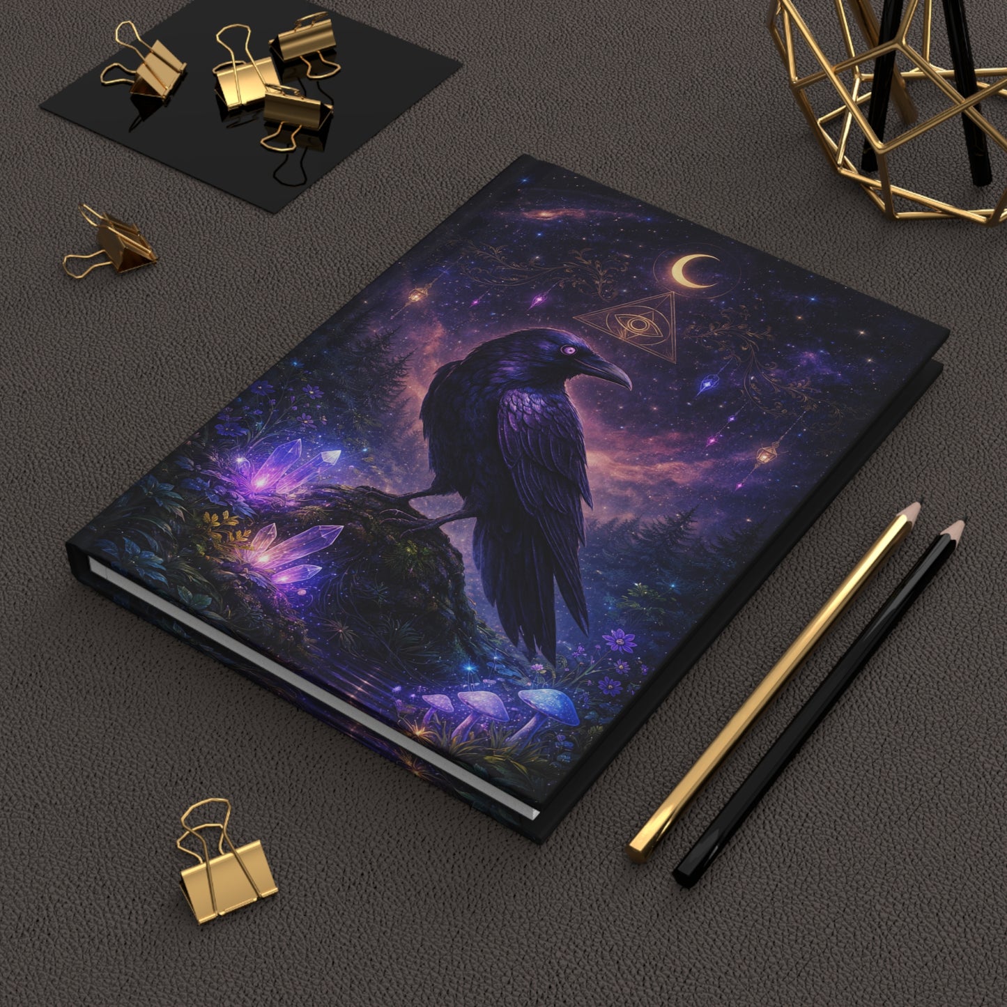 Moonlit Mystic Raven Hardcover Journal
