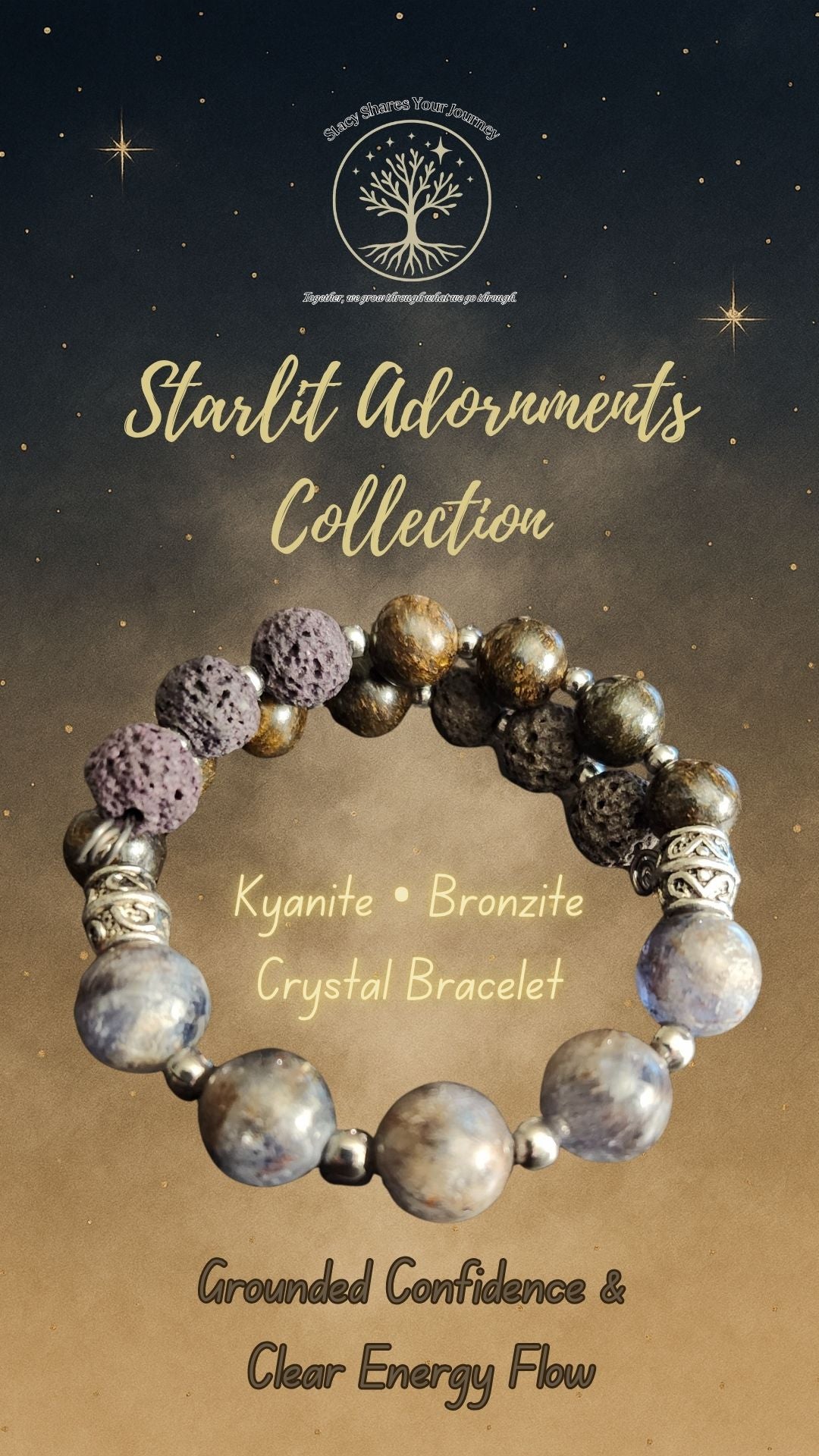 Kyanite • Bronzite Crystal Bracelet | Grounded Confidence & Clear Energy Flow